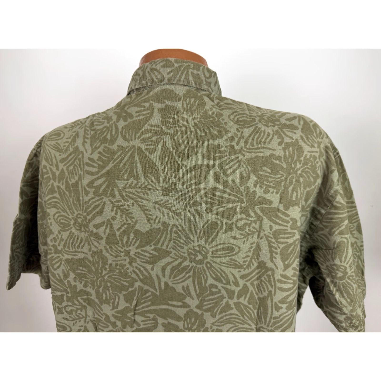 Old Navy VINTAGE Old Navy Shirt Men M Floral Olive Linen Cotton Button-Up Short Sleeve Hawaiian Beach Y2K Vintage 90s Theme Size US M / EU 48-50 / 2 - 7 Thumbnail