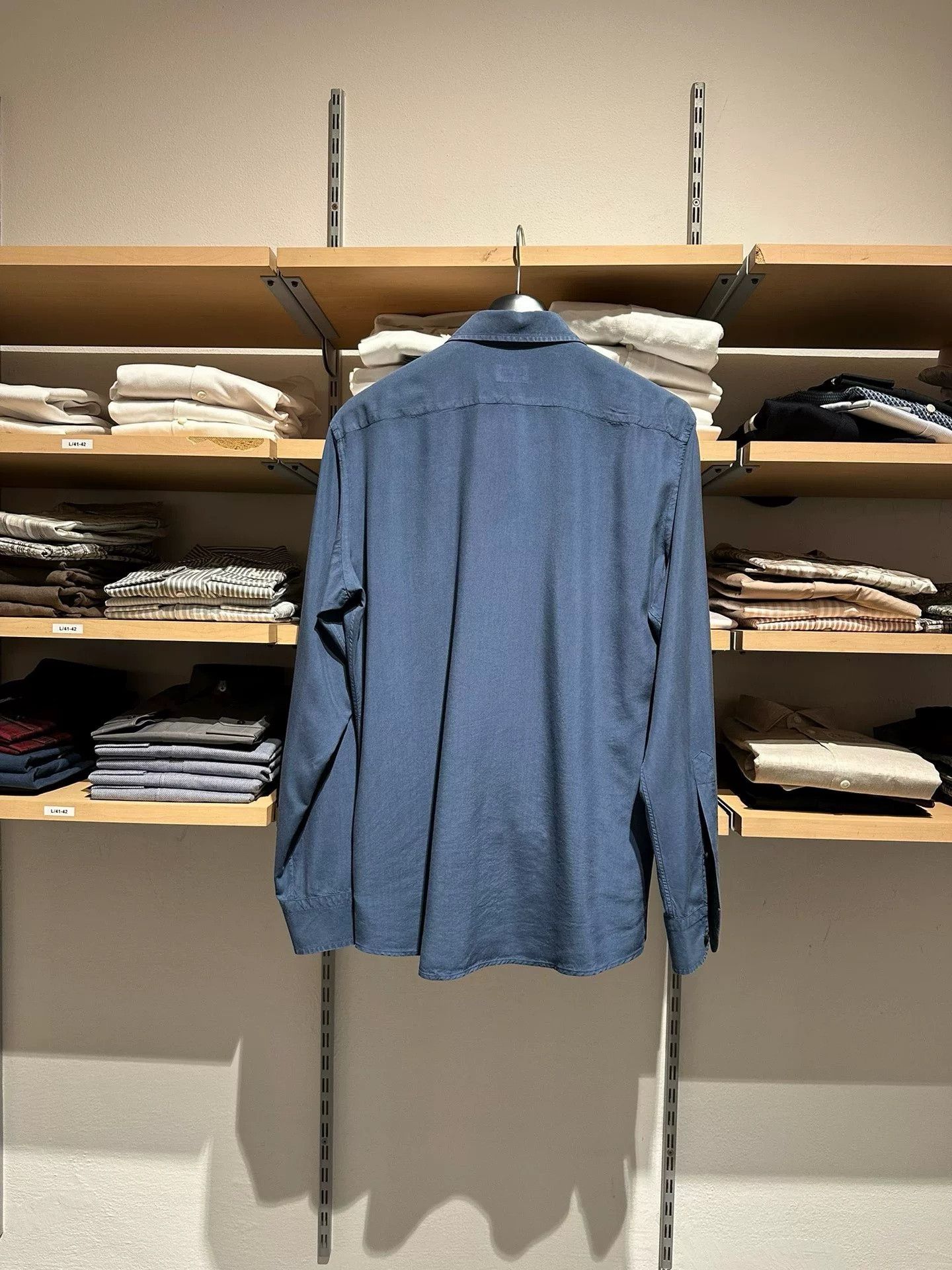 Ermenegildo Zegna Zegna Blue Men's Long-Sleeve Shirt Size US XL / EU 56 / 4 - 6 Thumbnail