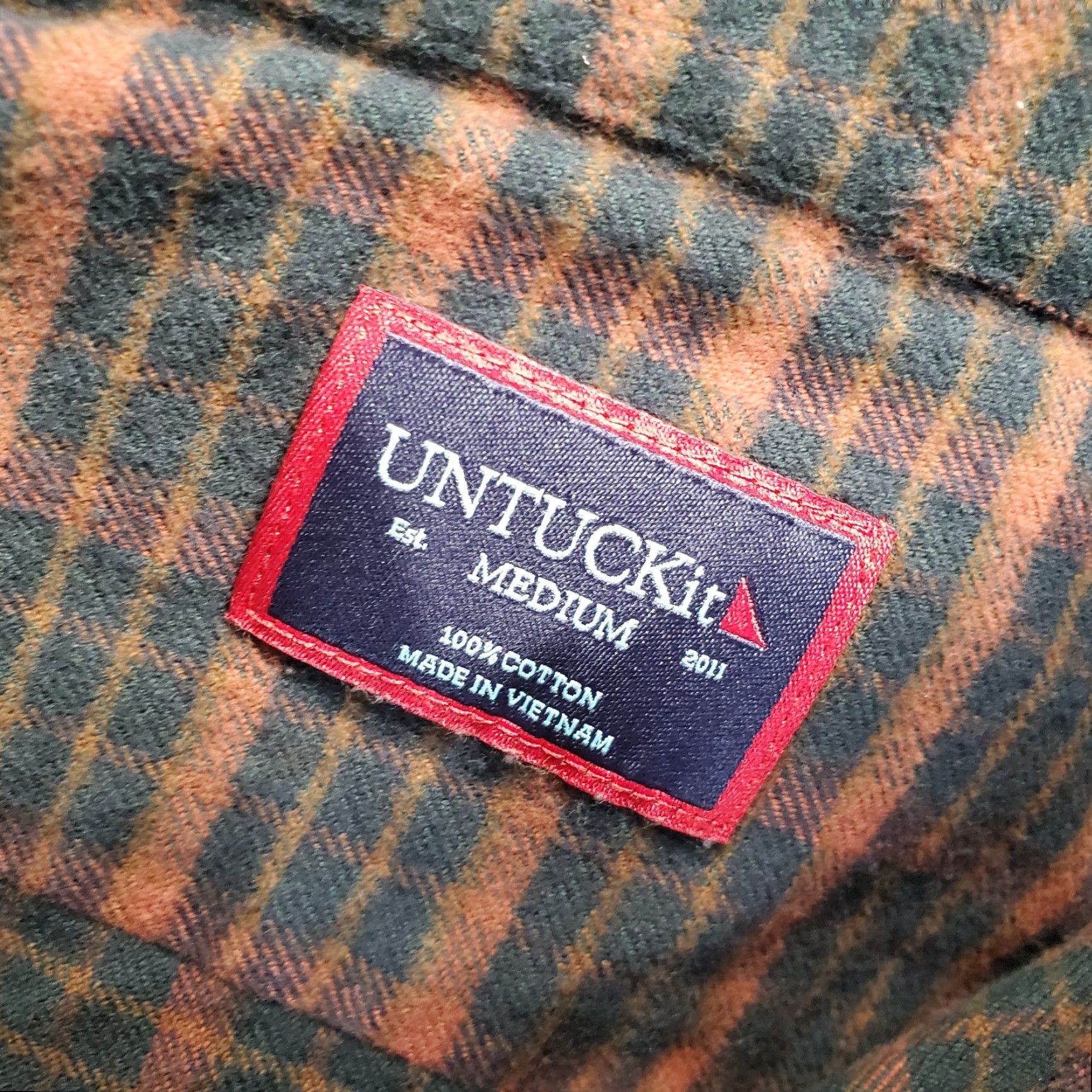 UNTUCKit UNTUCKit Shirt Mens Medium Brown Black Plaid Flannel Button-Up Long Sleeve Collared Shirt Size US M / EU 48-50 / 2 - 8 Thumbnail