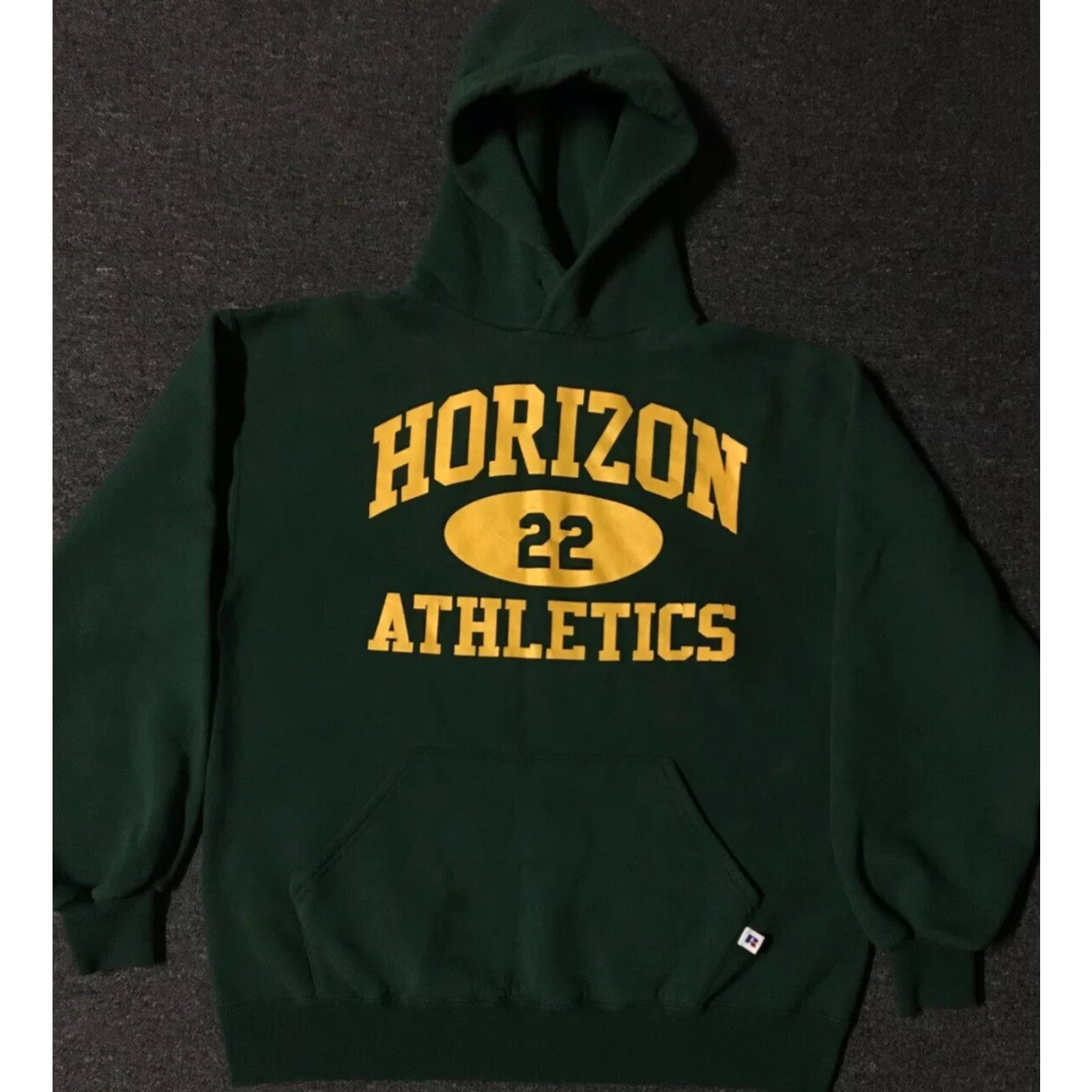 Russell Athletic VINTAGE 90s Russell Athletic Horizon Athletics Faded Spellout Hoodie Green L Mens Pullover Sweatshirt Track & Field, Basketball, Football, USA Size US L / EU 52-54 / 3 - 2 Thumbnail