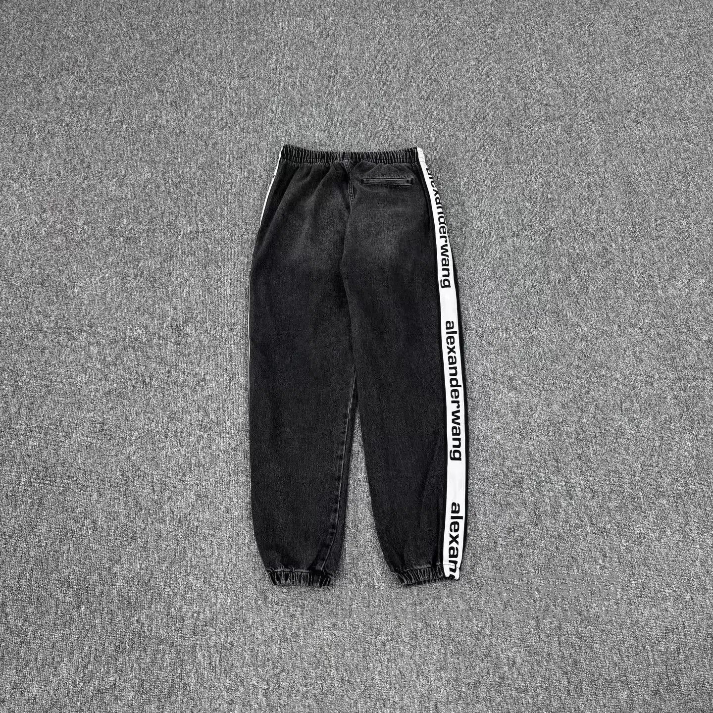 Alexander Wang Black Denim Pants with Side Stripe, Size 30. Size US 30 / EU 46 - 2 Thumbnail
