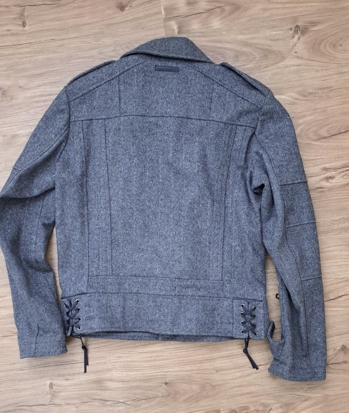 Diesel Black Gold Herringbone Wool Biker Jacket Diesel Black Gold FW14 Size US M / EU 48-50 / 2 - 3 Thumbnail