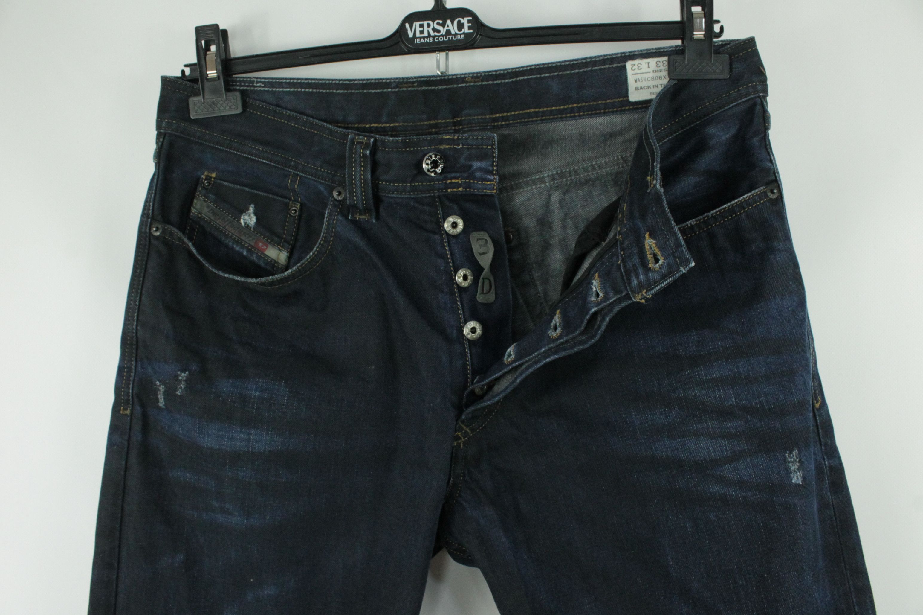 Diesel Diesel Back in The Saddle Regular-Carrot Blue Denim Jeans Size US 33 - 2 Thumbnail