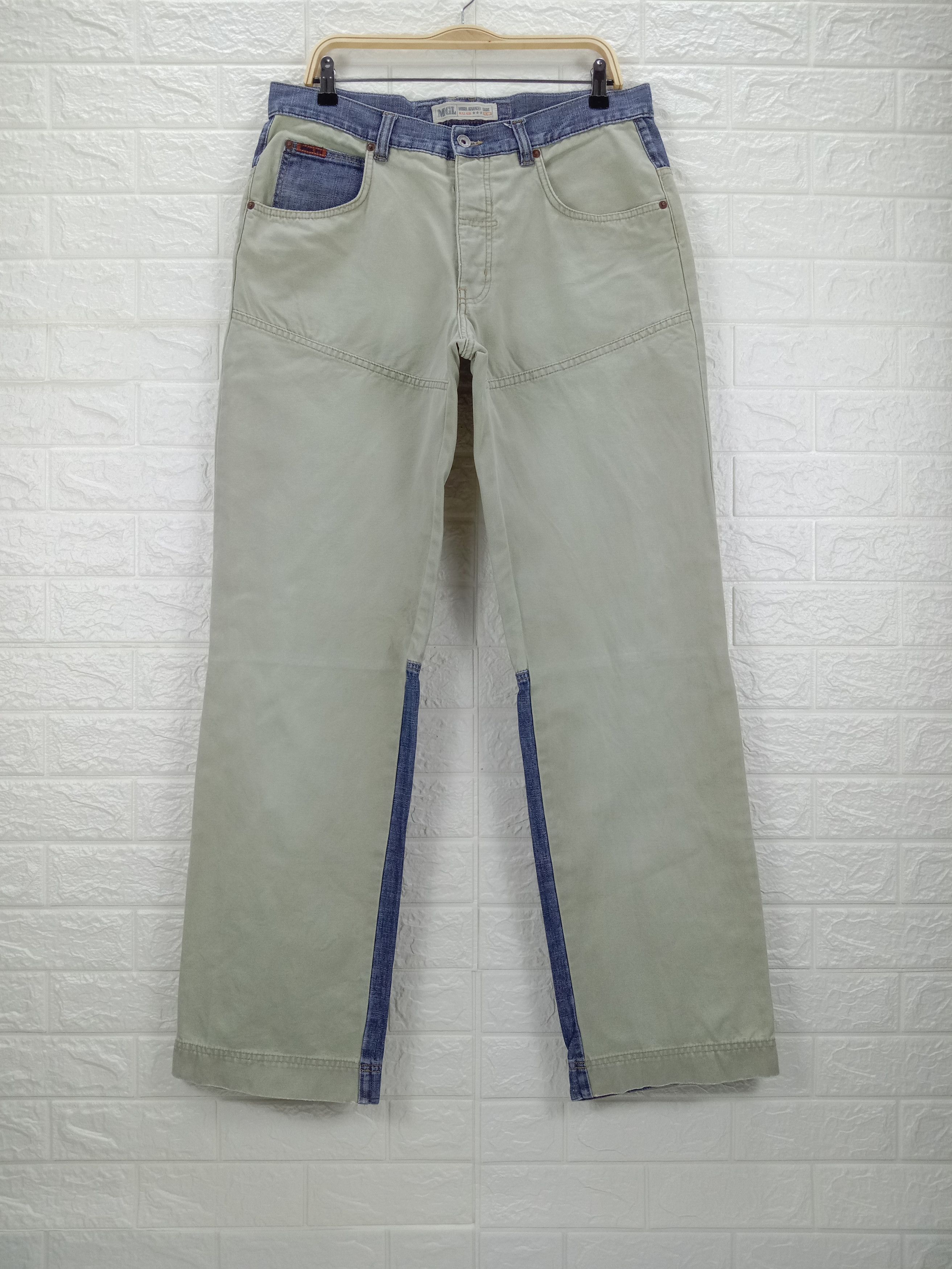 Japanese Brand Japanese Hybrid Mogul Special Unit Two Tone Jeans Size US 34 / EU 50 - 5 Thumbnail