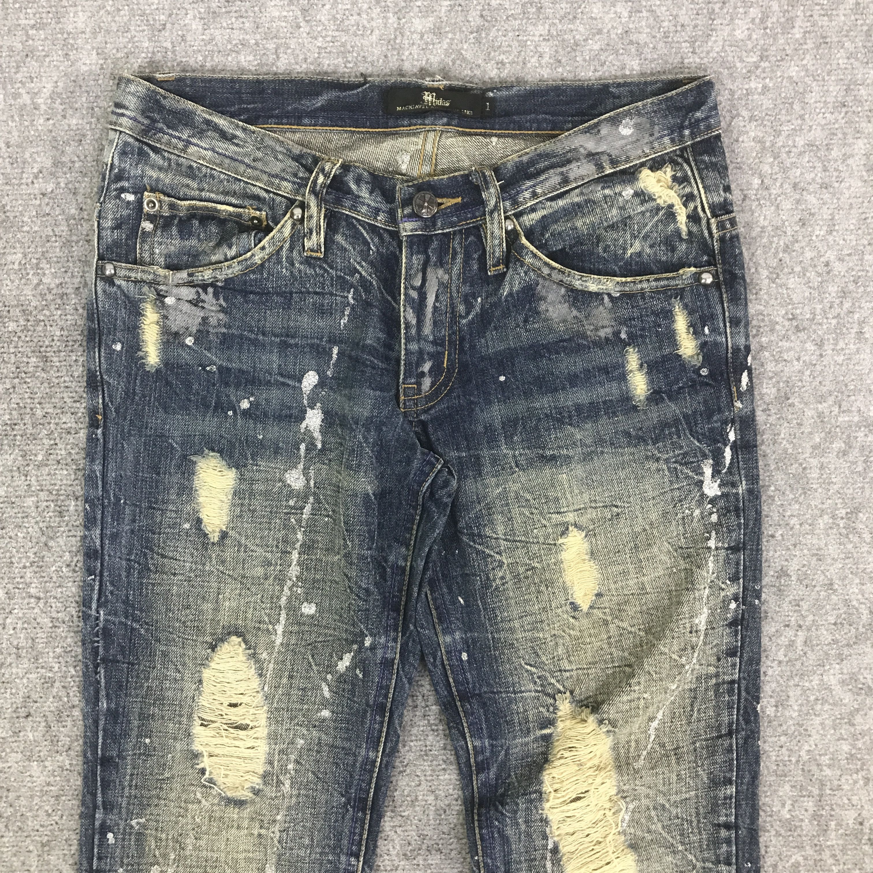 Japanese Brand FLARE MIDAS DISTRESSED BOOTCUT DENIM PANTS K130B16 Size US 29 - 2 Thumbnail