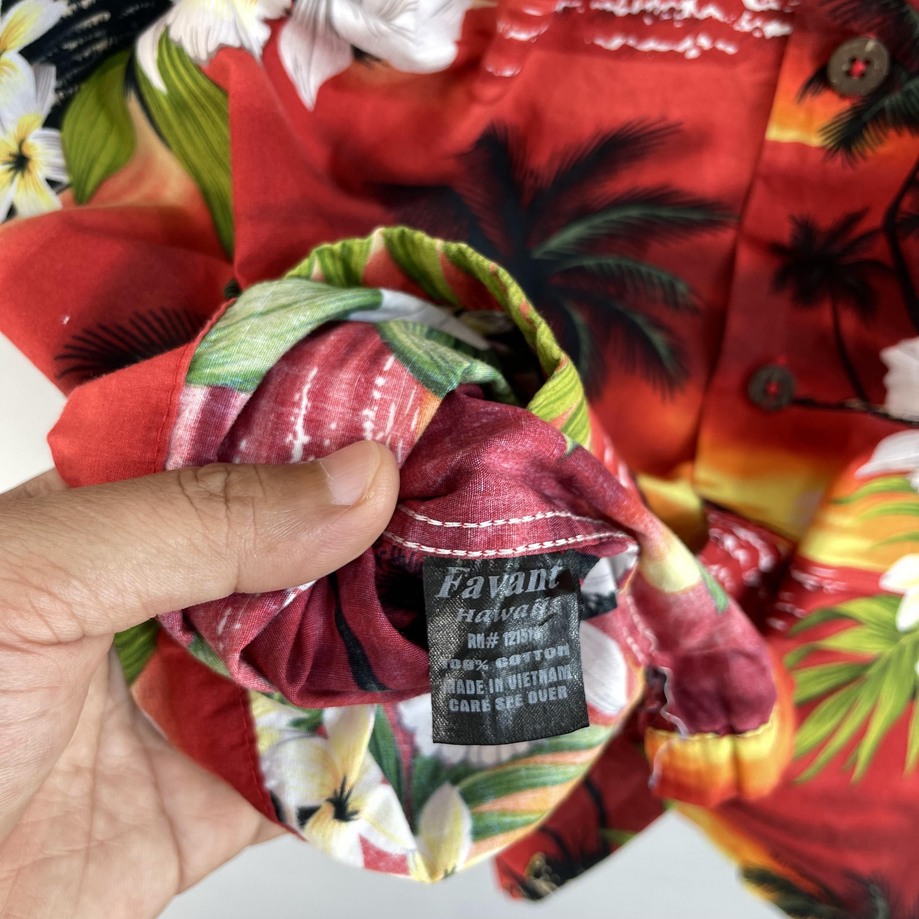 Vintage Vintage FAVANT Hawaii Island Beach Tropical Motive Shirt Size US XL / EU 56 / 4 - 6 Thumbnail