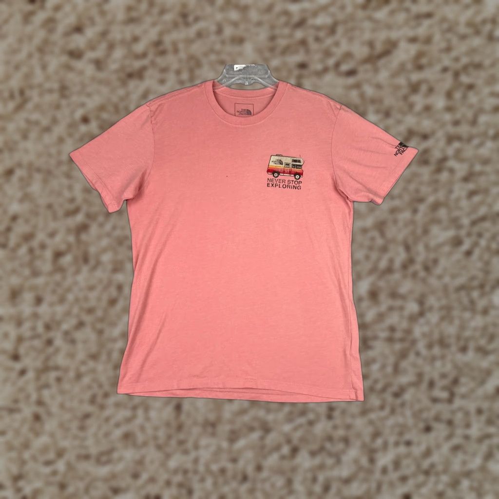 The North Face The North Face Shirt Mens Medium Pink RV Never Stop Exploring Graphic Crew Neck Short Sleeve Tee Size US M / EU 48-50 / 2 - 1 Thumbnail