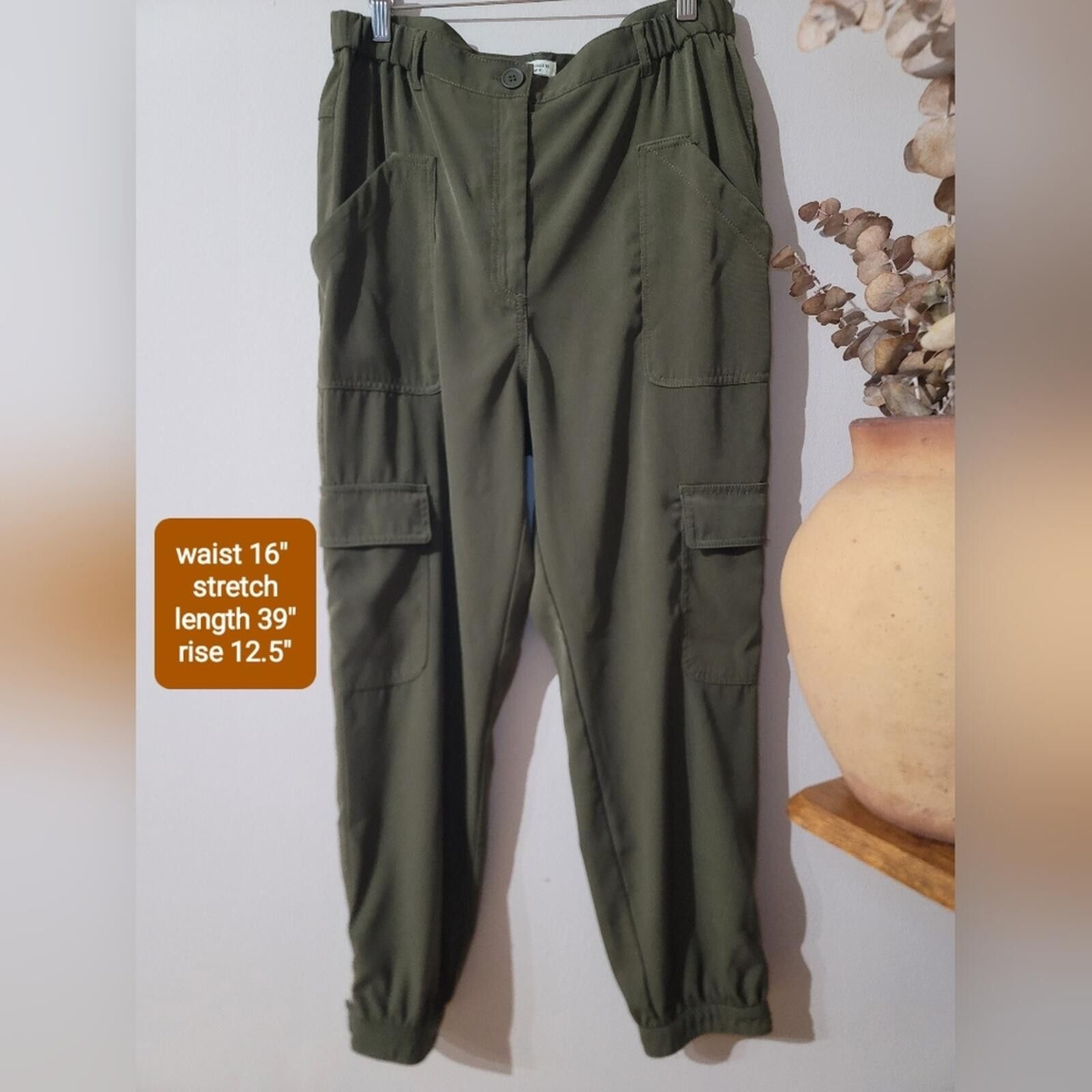 Other Max Studio Olive Green Utility Cargo Jogger streetwear Sz L Size 36" / US 14 / IT 50 - 3 Thumbnail
