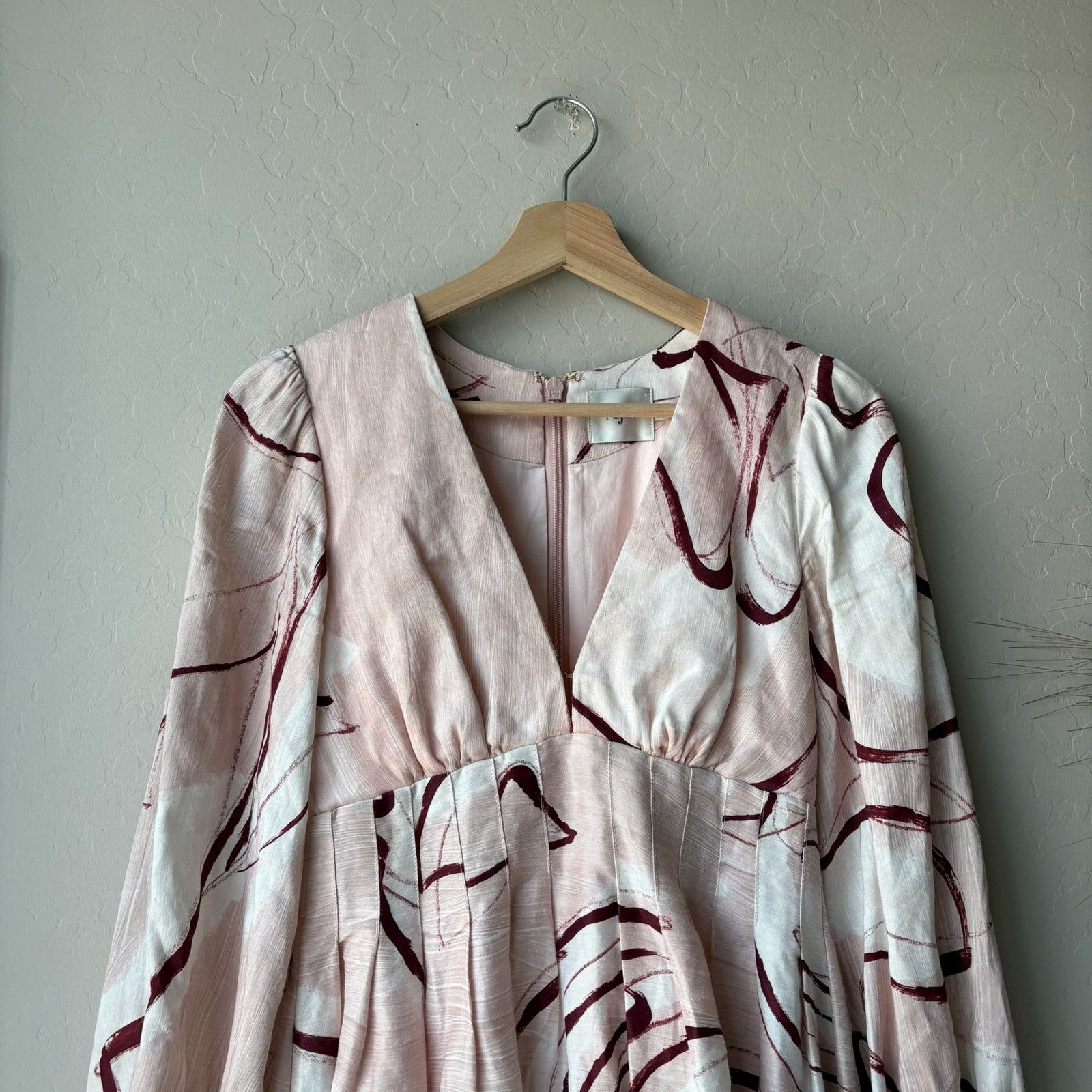 Aje Aje Dress Pink Abstract Dove Linen Blend Minidress Size US 0 Size XS / US 0-2 / IT 36-38 - 3 Thumbnail