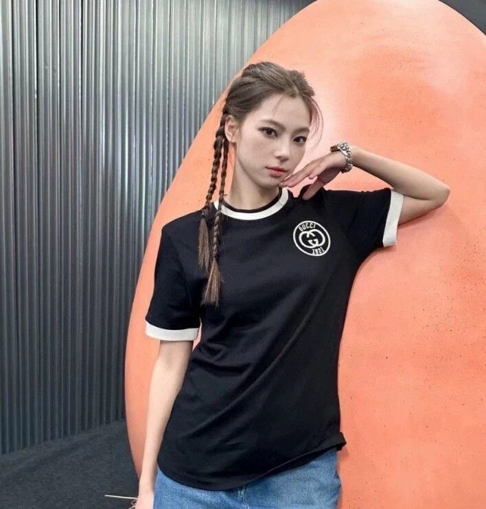 Gucci Gucci Black logo embroidered cotton round-neck short-sleev Size L / US 10 / IT 46 - 7 Thumbnail