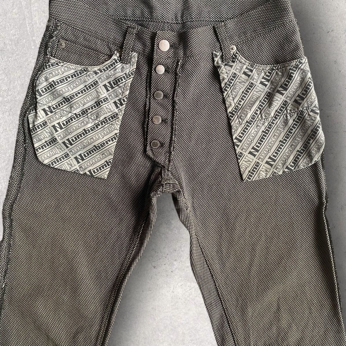 Number (N)ine Vintage SS00 “Extra Heavy” Inside Out Jacquard Denim Size US 28 / EU 44 - 1 Thumbnail