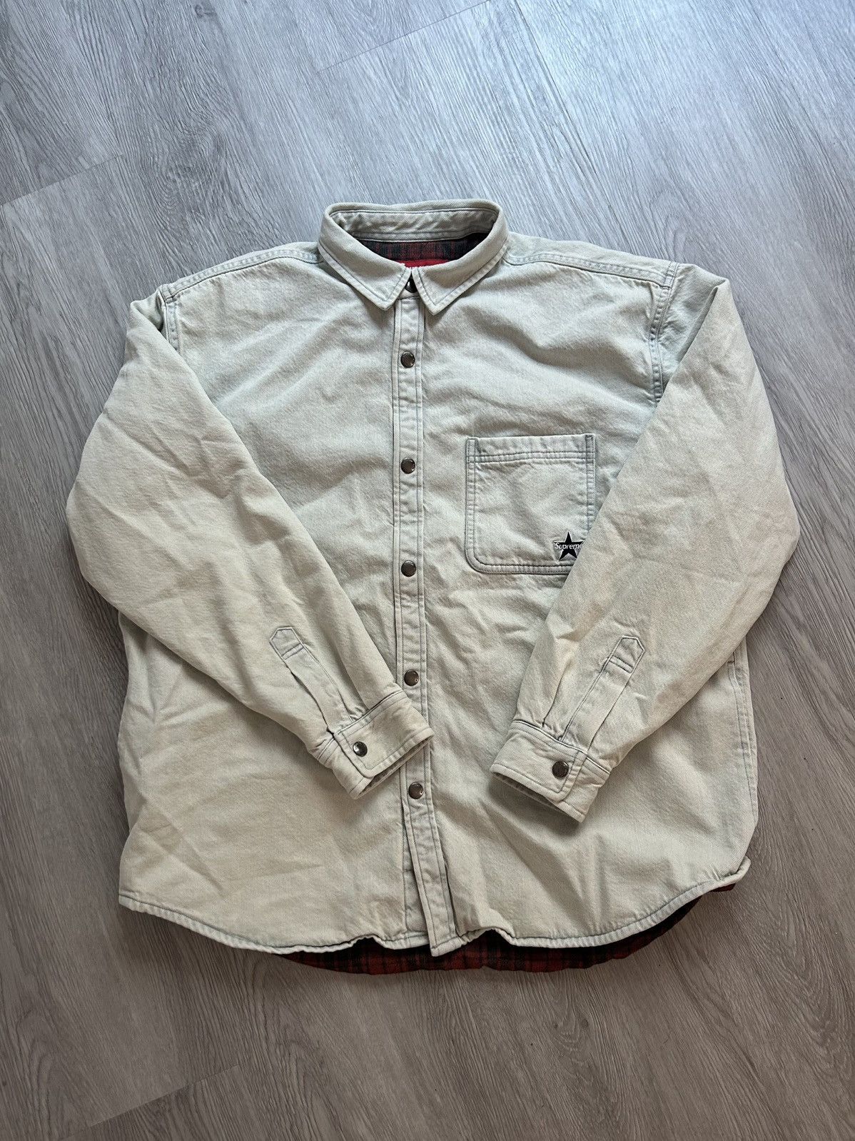 Supreme Supreme Quilted Lined Denim Snap Shirt Size US L / EU 52-54 / 3 - 1 Thumbnail
