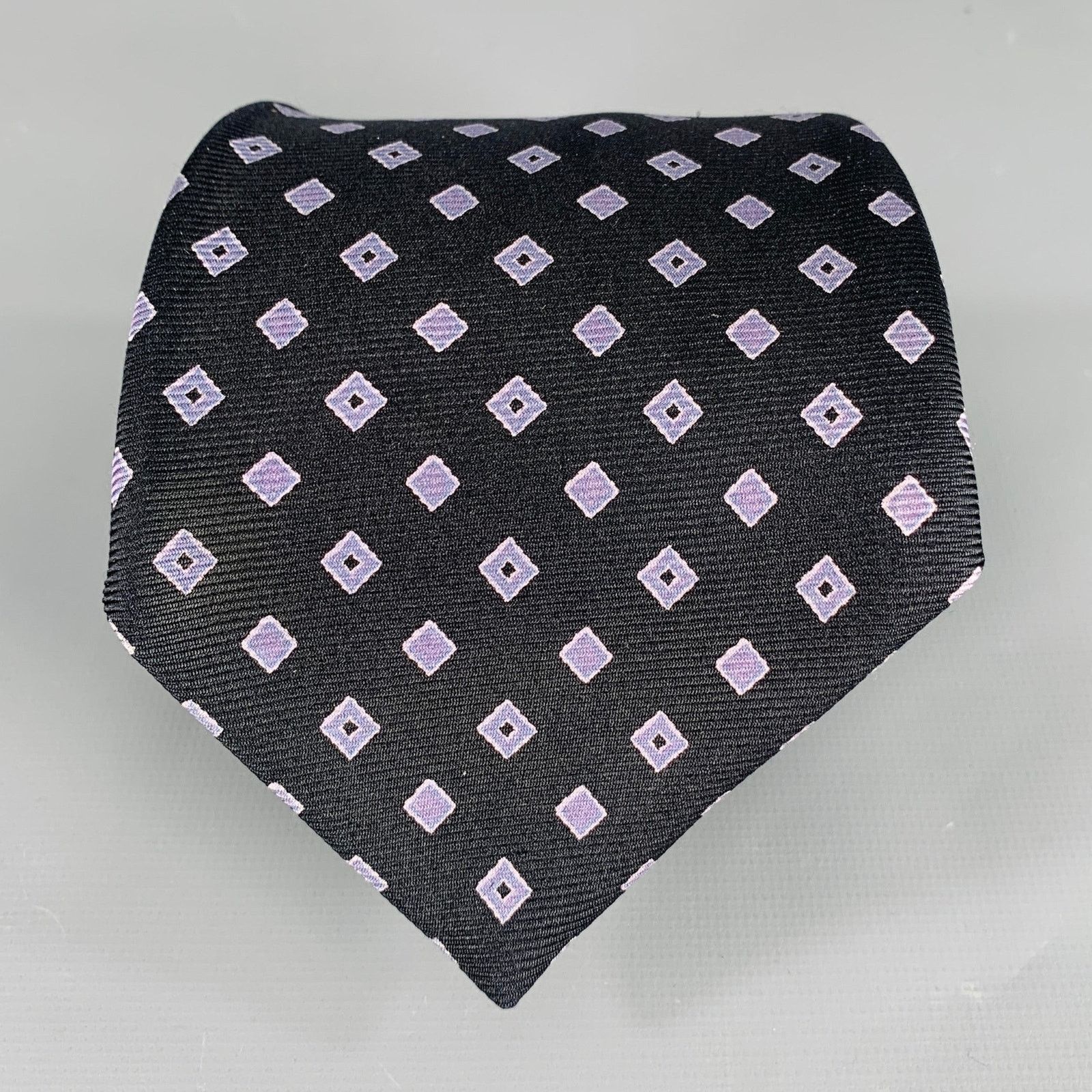 Kiton KITON Black Purple Diamond Silk Tie Size ONE SIZE - 1 Thumbnail