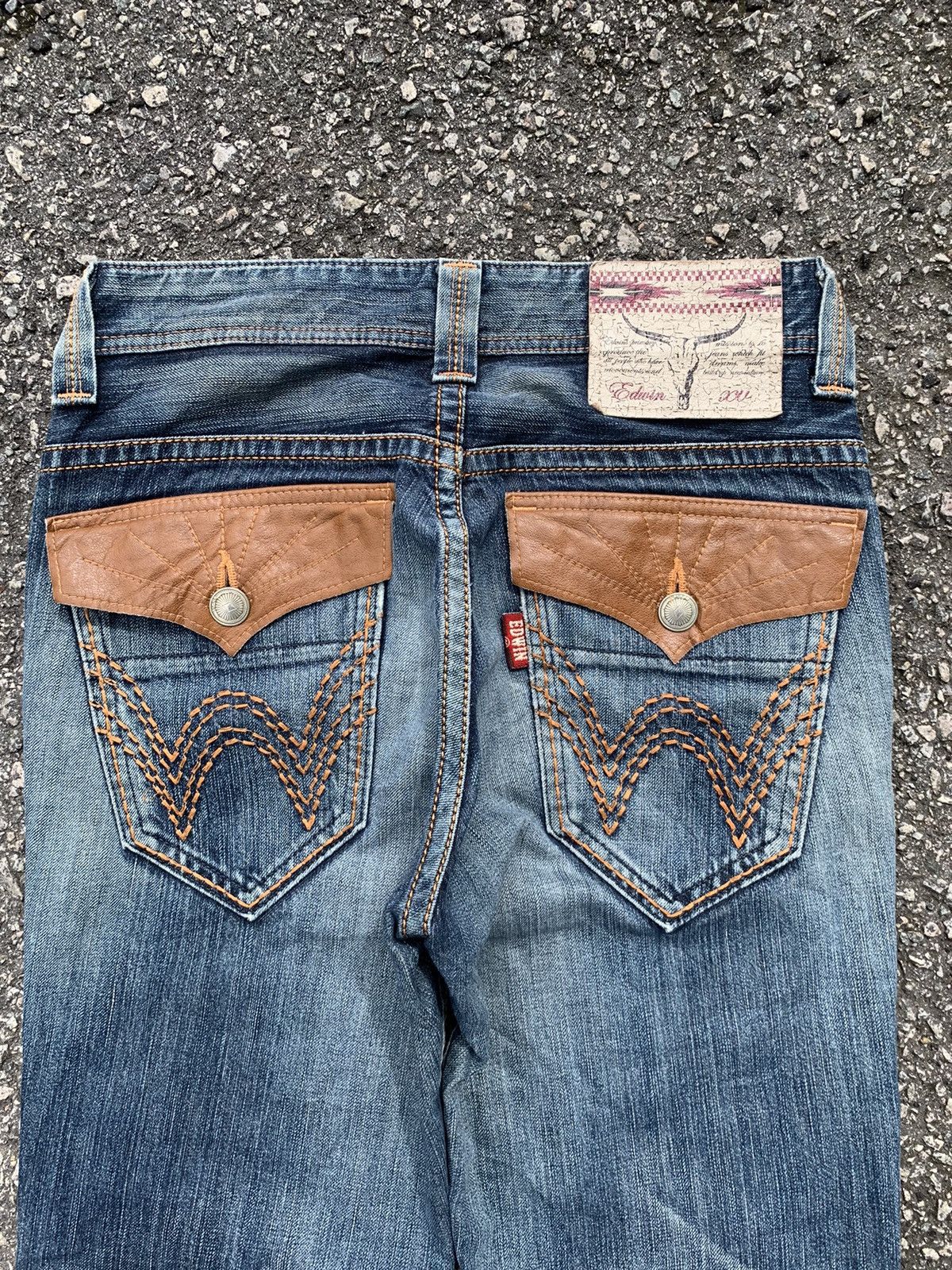 Kapital FLARE EDWIN XV MUDMAX FADED & RUSTY DISTRESSED DENIM Size US 32 / EU 48 - 7 Thumbnail