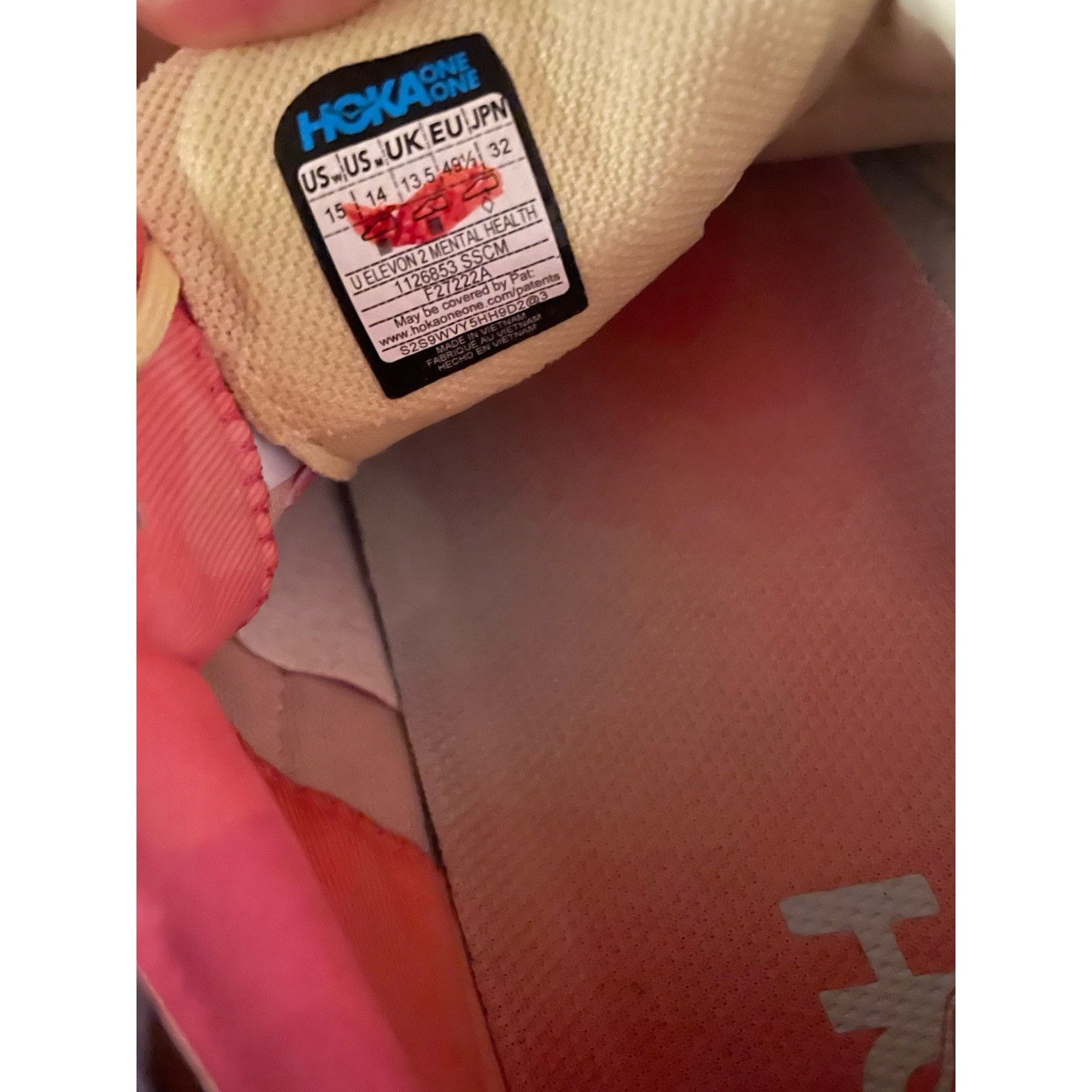 Hoka Hoka One One Elevon 2 Mental Health Sand Camelia Running Sho Size US 12 / IT 42 - 10 Thumbnail