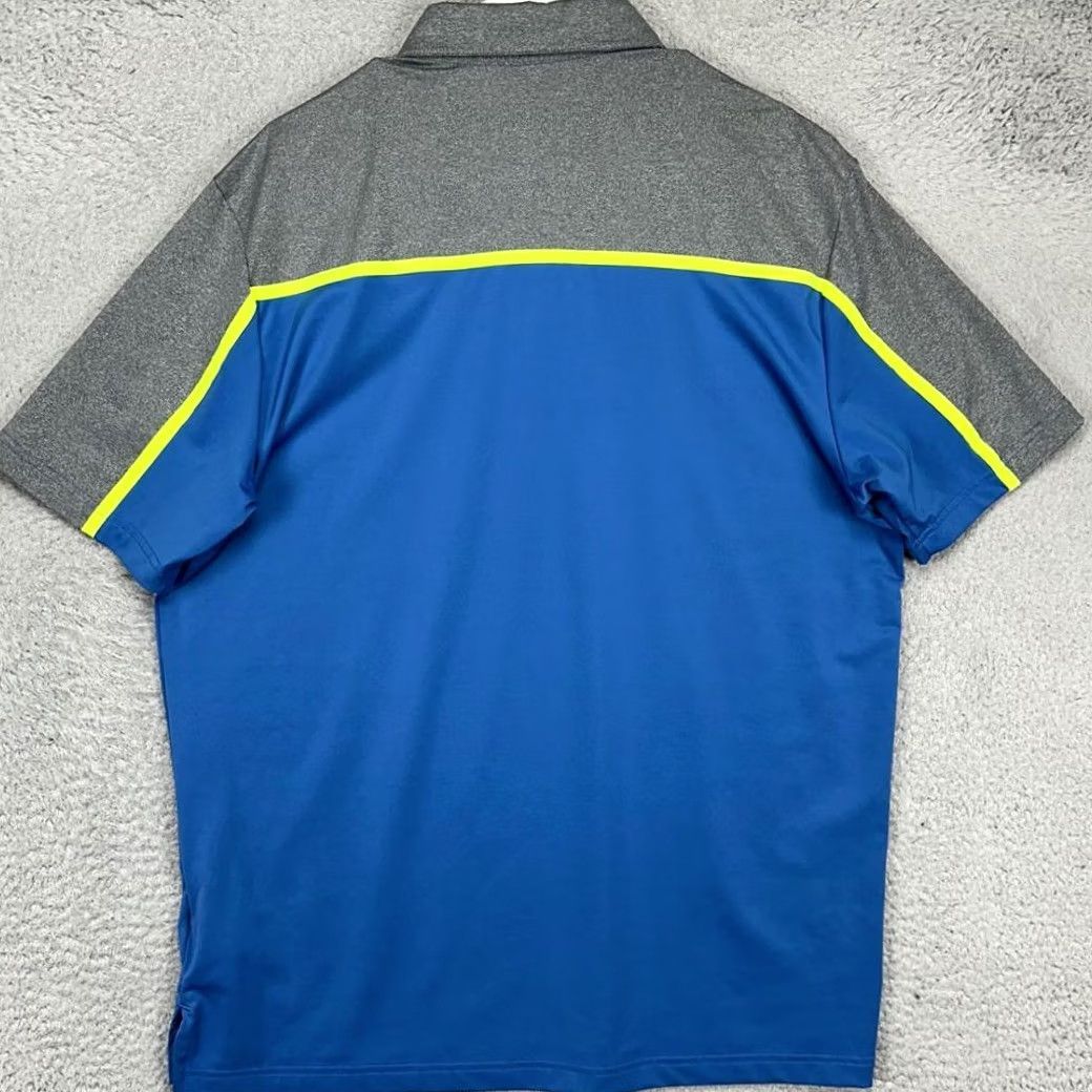 Adidas Adidas Golf Polo Shirt Mens Large Blue Grey Colorblock Athletic Stretch Rugby Shirt Size US L / EU 52-54 / 3 - 3 Thumbnail