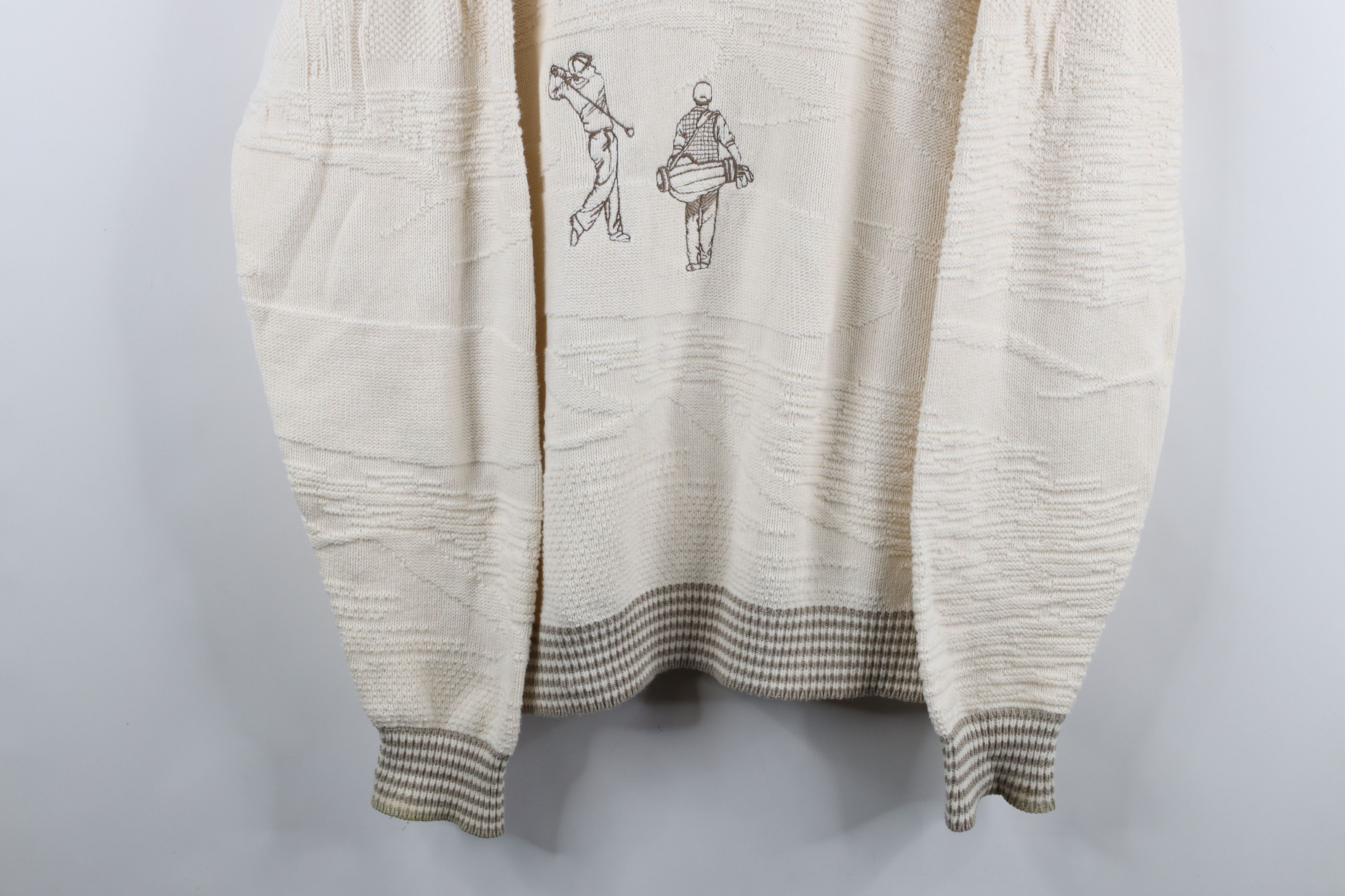 Vintage Vintage 90s Streetwear Print Knit Golf V-Neck Sweater USA Size US M / EU 48-50 / 2 - 3 Thumbnail