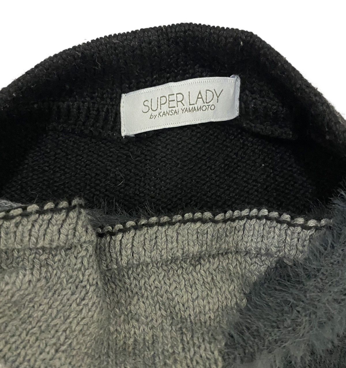 Aran Isles Knitwear × Kansai Yamamoto Super Lady by Kansai Yamamoto Patchwork Highneck Knit (C4) Size S / US 4 / IT 40 - 5 Thumbnail