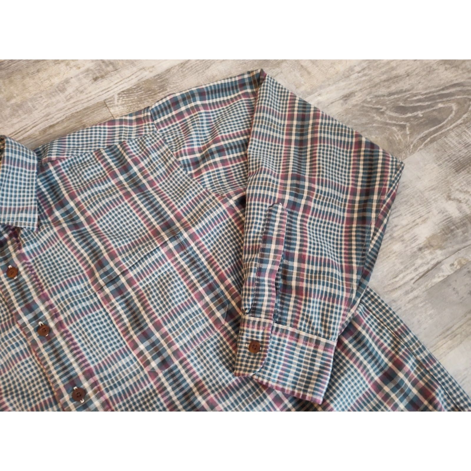 Vintage Vintage LL Bean Mens Long Sleeve Button Up Shirt Checkered Plaid Size US L / EU 52-54 / 3 - 3 Thumbnail