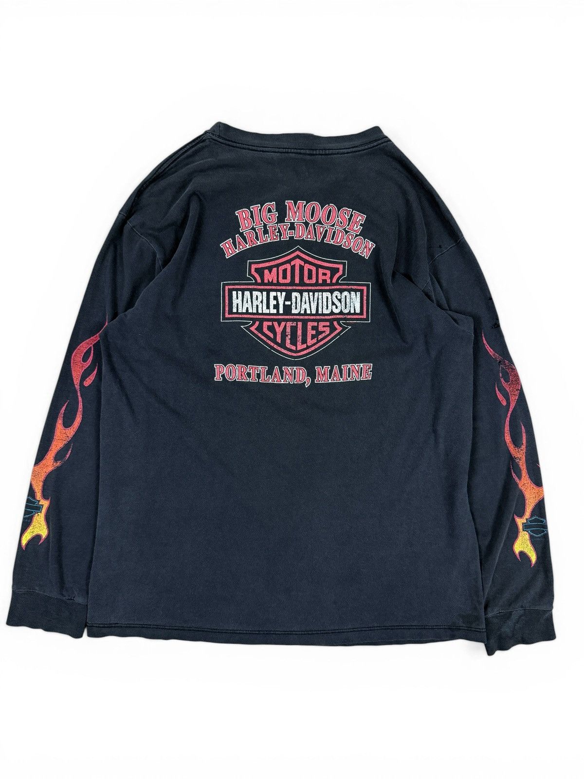 Harley Davidson Harley Davidson Vintage 90s Flames Sun Faded Longsleeve Size US L / EU 52-54 / 3 - 5 Thumbnail