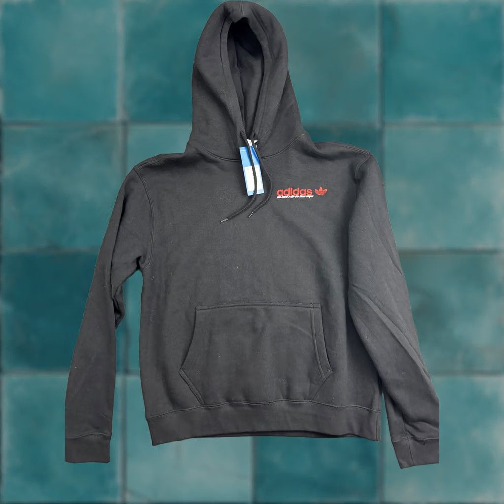 Adidas Adidas Hoodie Mens M Black Pullover Fleece Sweatshirt Trefoil Graphic Logo Size US M / EU 48-50 / 2 - 1 Thumbnail