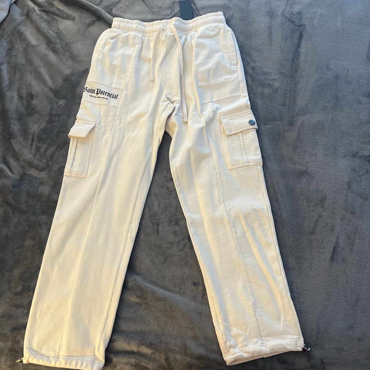 Other Large Saint Potential Tan/Beige Cargo Sweatpants Size US 33 - 1 Thumbnail