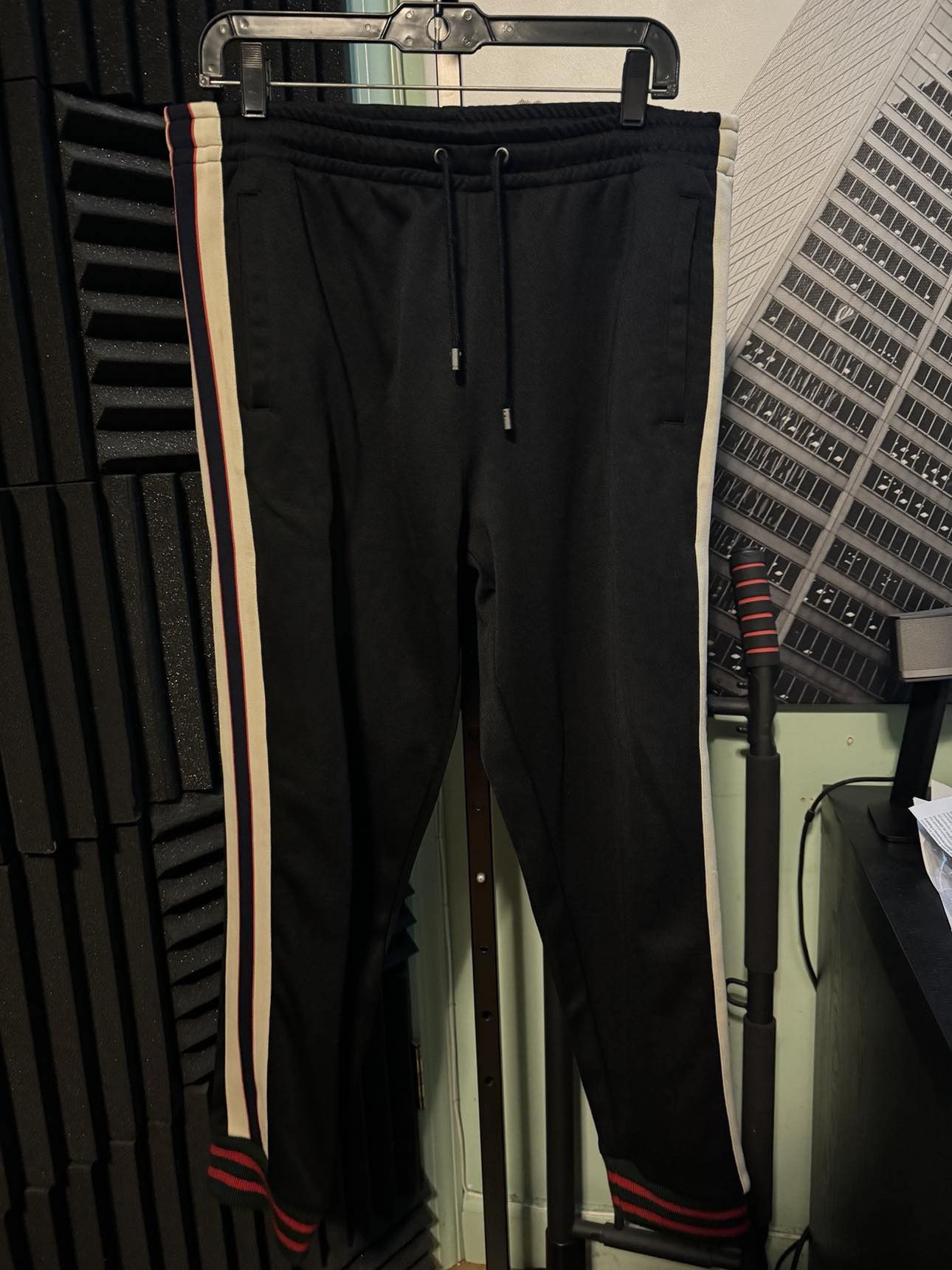 Image of Gucci Technical Track Pants in Black, Men's (Size 34)