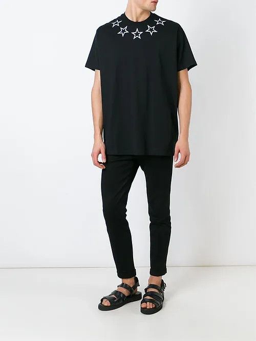Givenchy Black and White Outline Stars Oversized T-Shirt Size US S / EU 44-46 / 1 - 3 Thumbnail