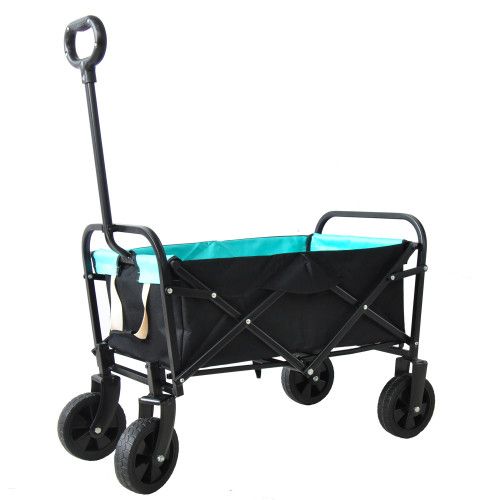 Designer × Homemade Mini Folding Wagon Garden Shopping Beach Cart (black+blue) Size US L / EU 52-54 / 3 - 4 Thumbnail