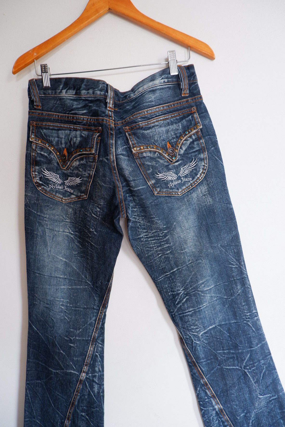 Tornado Mart Vintage Nylaus Flare Stud Jeans Size US 31 - 3 Thumbnail