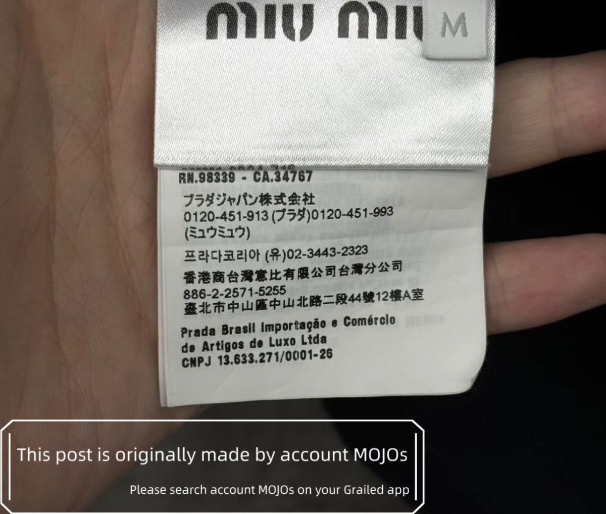 Miu Miu Sz M Miu Miu Logo Stitch Dark Navy Polo mojos1503 Size US M / EU 48-50 / 2 - 4 Thumbnail