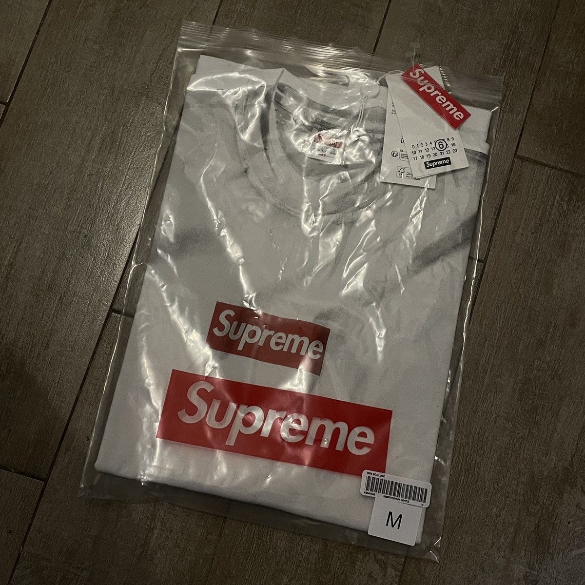 image of Maison Margiela x Supreme Margiela Box Logo Tee in White, Men's (Size Medium)