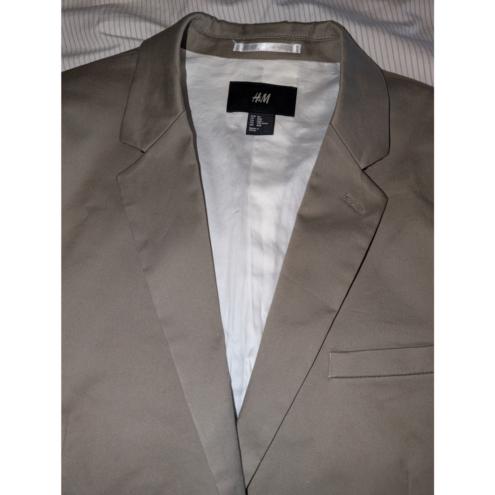 H&M H&M Cotton Blazer Jacket 40R Two Button Taupe Brown Men's Size 40R - 2 Thumbnail
