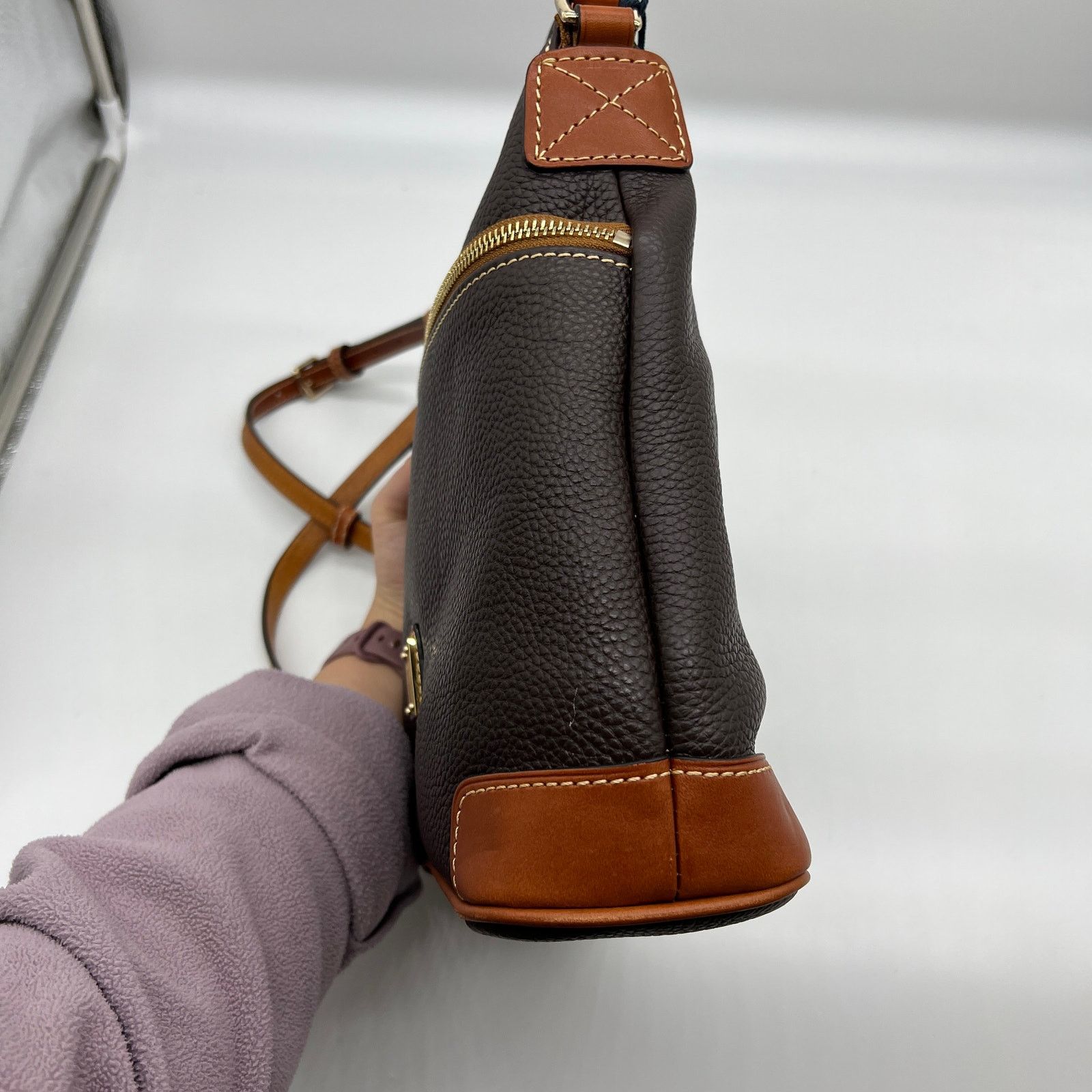 Dooney & Bourke Dooney & Bourke Pebble Leather Crossbody Purse Brown T'moro Size ONE SIZE - 5 Thumbnail
