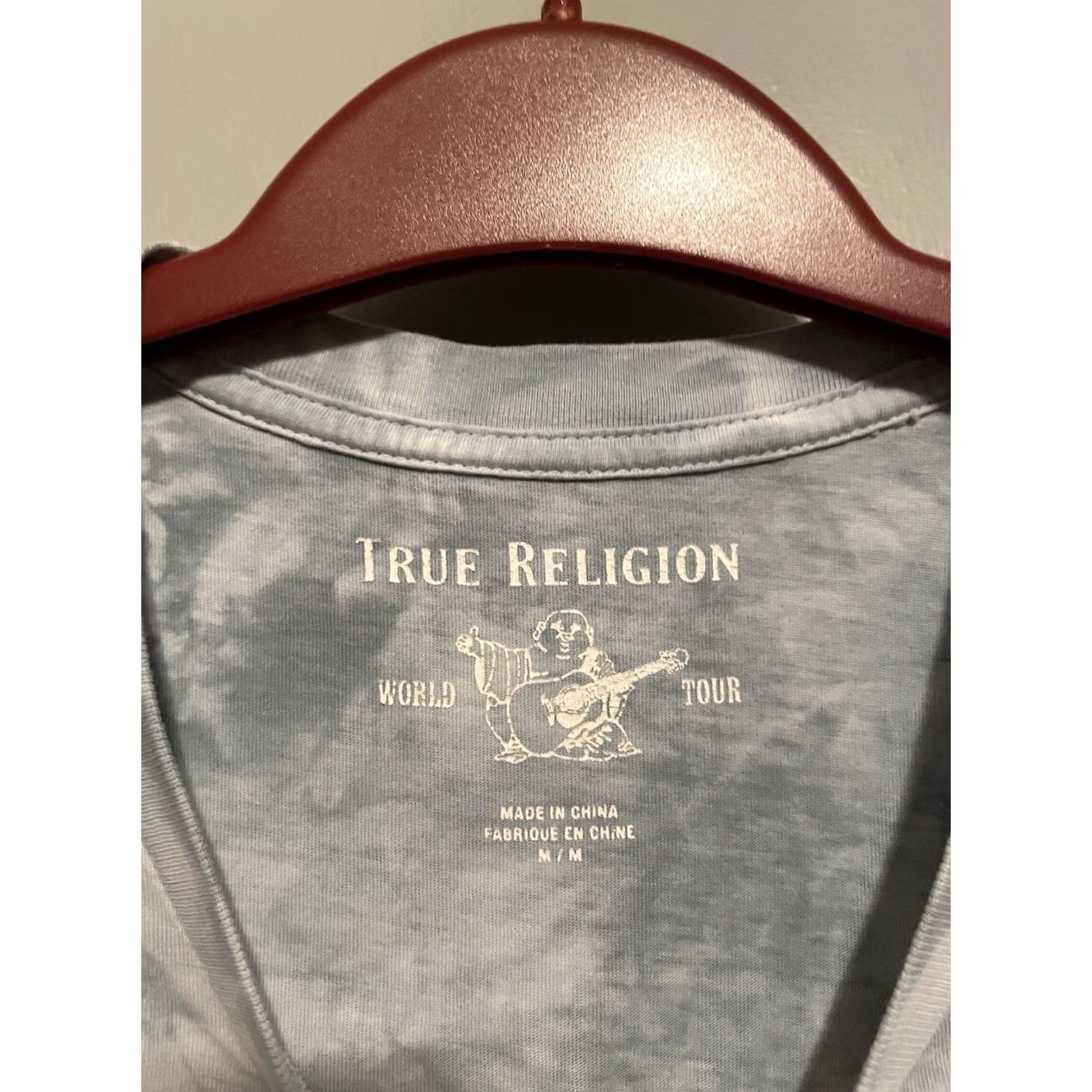 True Religion True Religion Mens Buddha Shirt Blue Tie-Dye Medium Size Logo (B416) Size US M / EU 48-50 / 2 - 6 Thumbnail