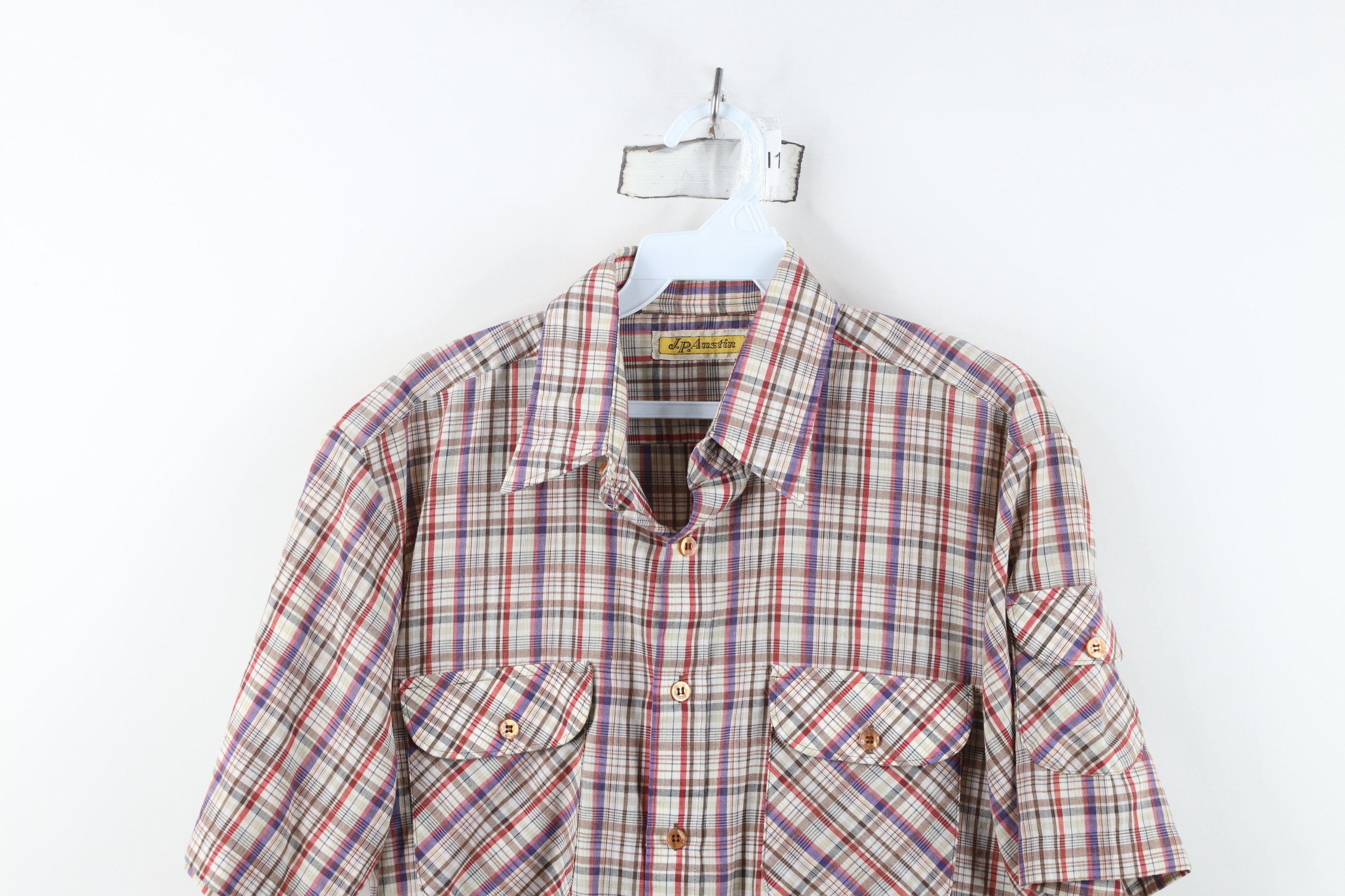 Vintage Vintage 70s Streetwear Short Sleeve Collared Button Shirt Size US M / EU 48-50 / 2 - 2 Thumbnail