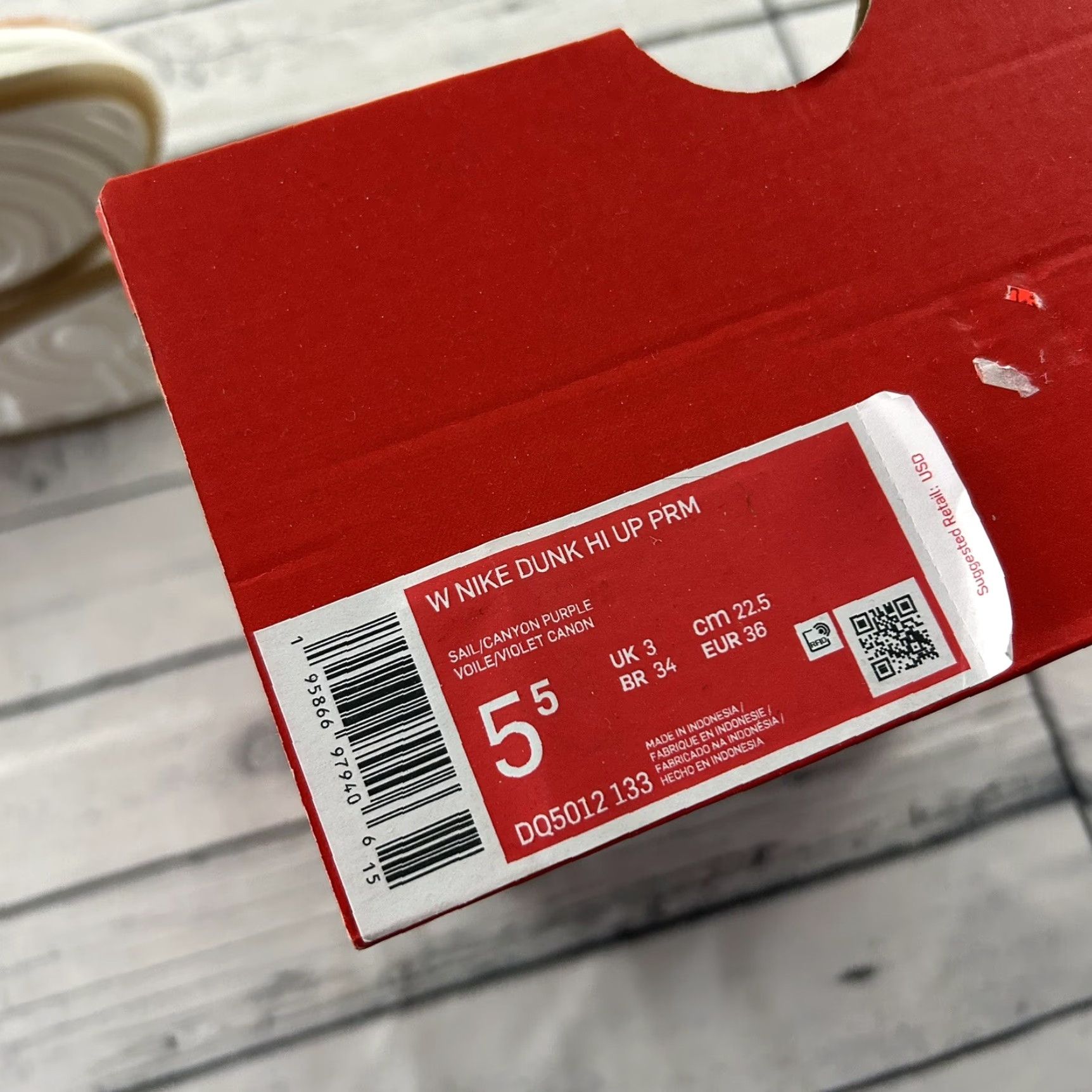 Nike Nike Dunk HI Up PRM White Canyon Purple Orange DQ5012-133 Women's 5.5 Basketball Sneakers, Nike Dunk, High Top, Orange Size US 5.5 / IT 35.5 - 4 Thumbnail