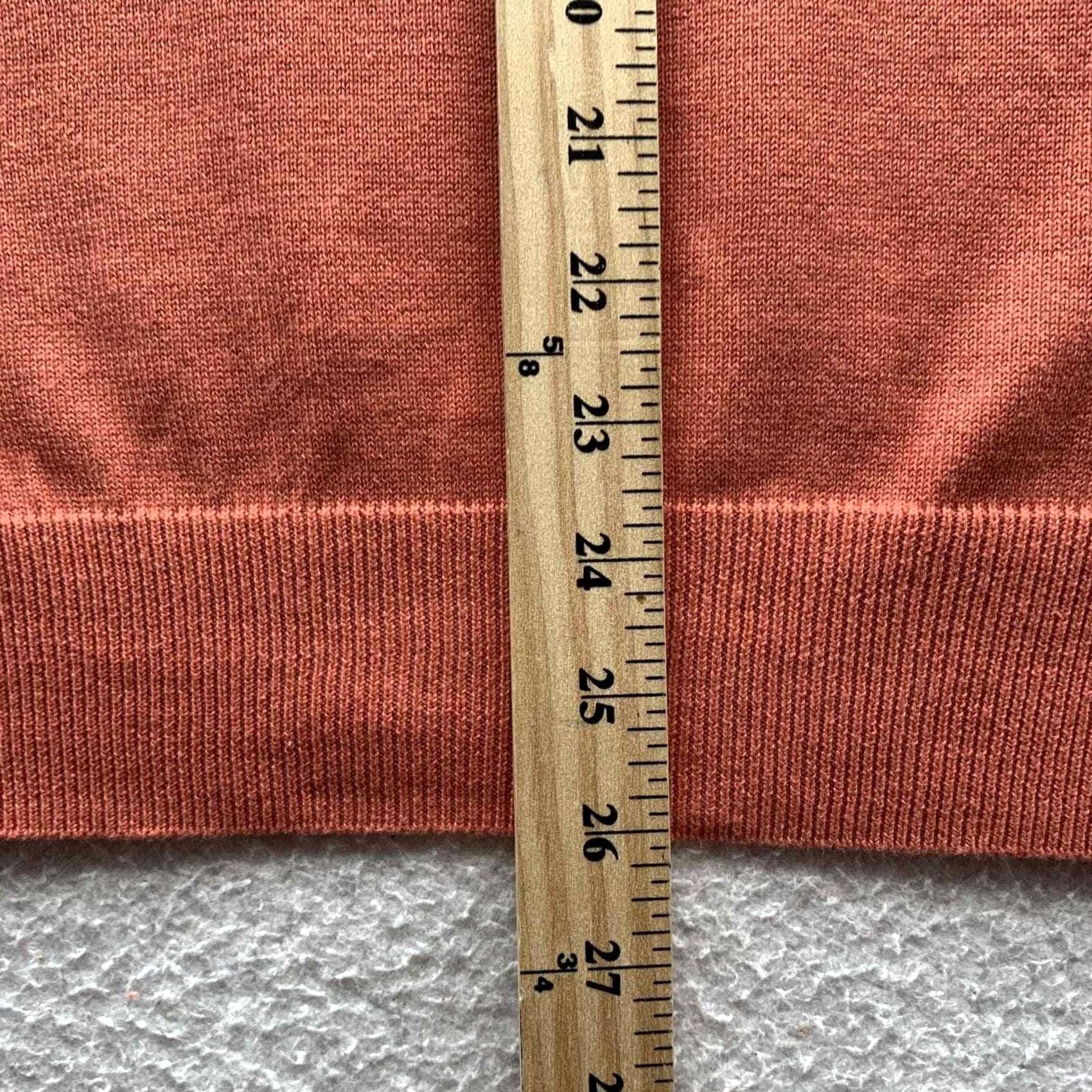 J.Crew J Crew Sweater Mens Medium M Orange Coral V-Neck Knit Pullover Thin Preppy Tapered Size US M / EU 48-50 / 2 - 6 Thumbnail