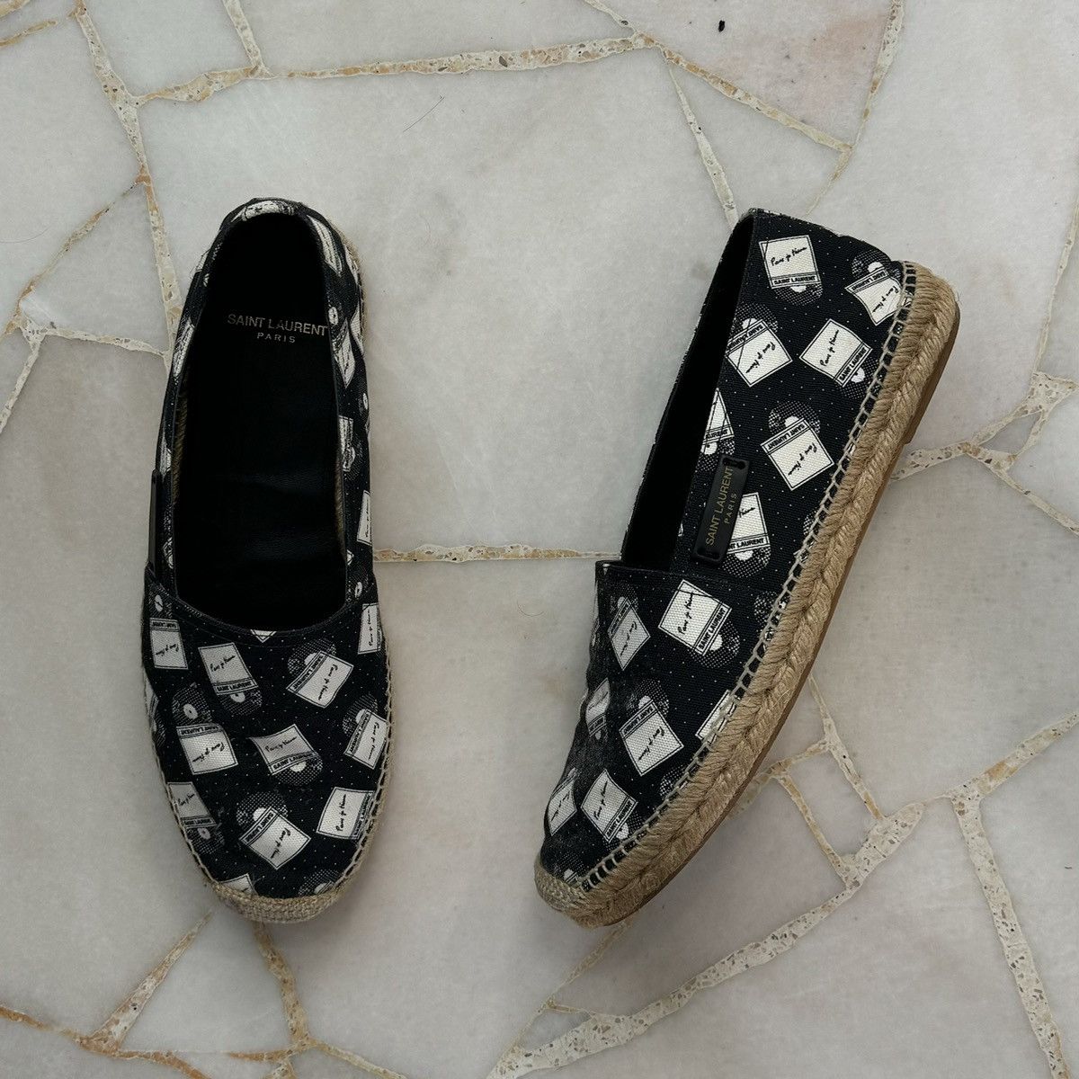 Saint Laurent Paris SAINT LAURENT Vinyl Printed Espadrilles Size US 9 / EU 42 - 2 Thumbnail