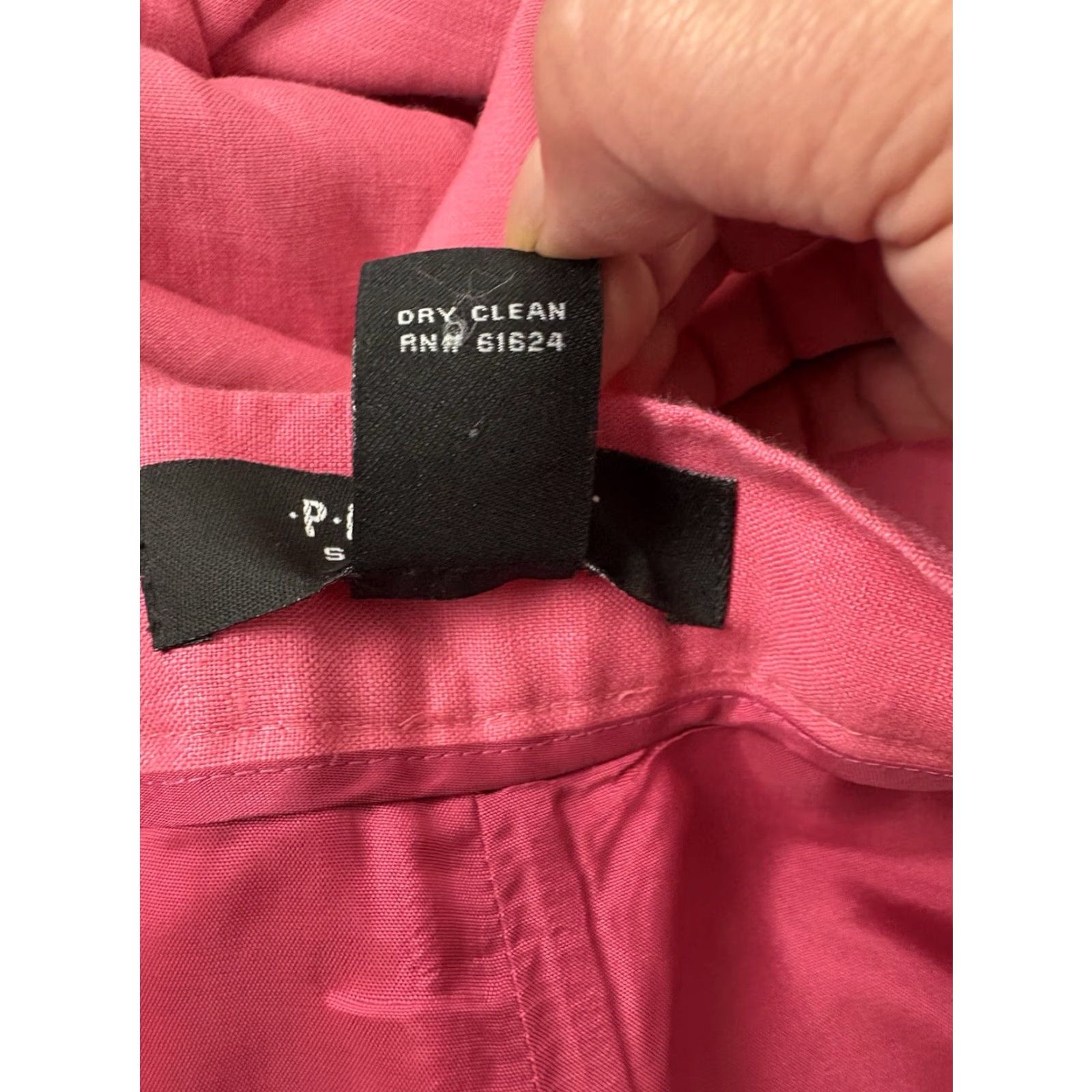 Vintage Parisian Signature Woman Pink Linen Dress Pants Plus Size 22W Wide Leg Classic Fit Womens Size 40" / US 18 - 8 Thumbnail