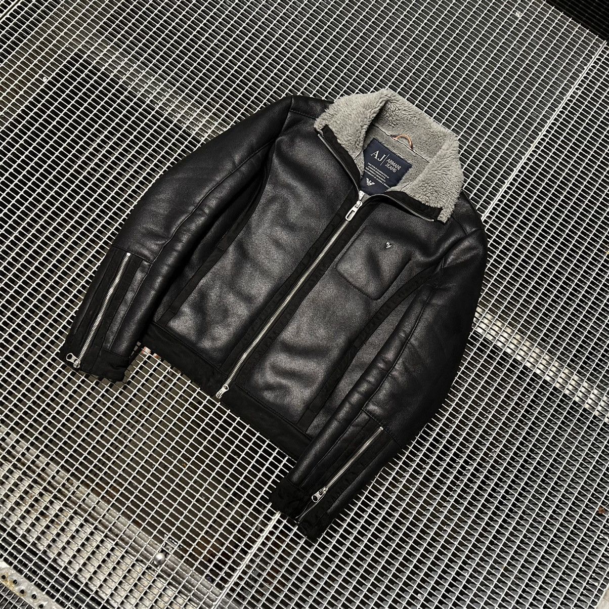 Armani Armani Jeans Shearling Leather Jacket Japan Style 🔥🔥🔥SlimFit Size US S / EU 44-46 / 1 - 2 Thumbnail