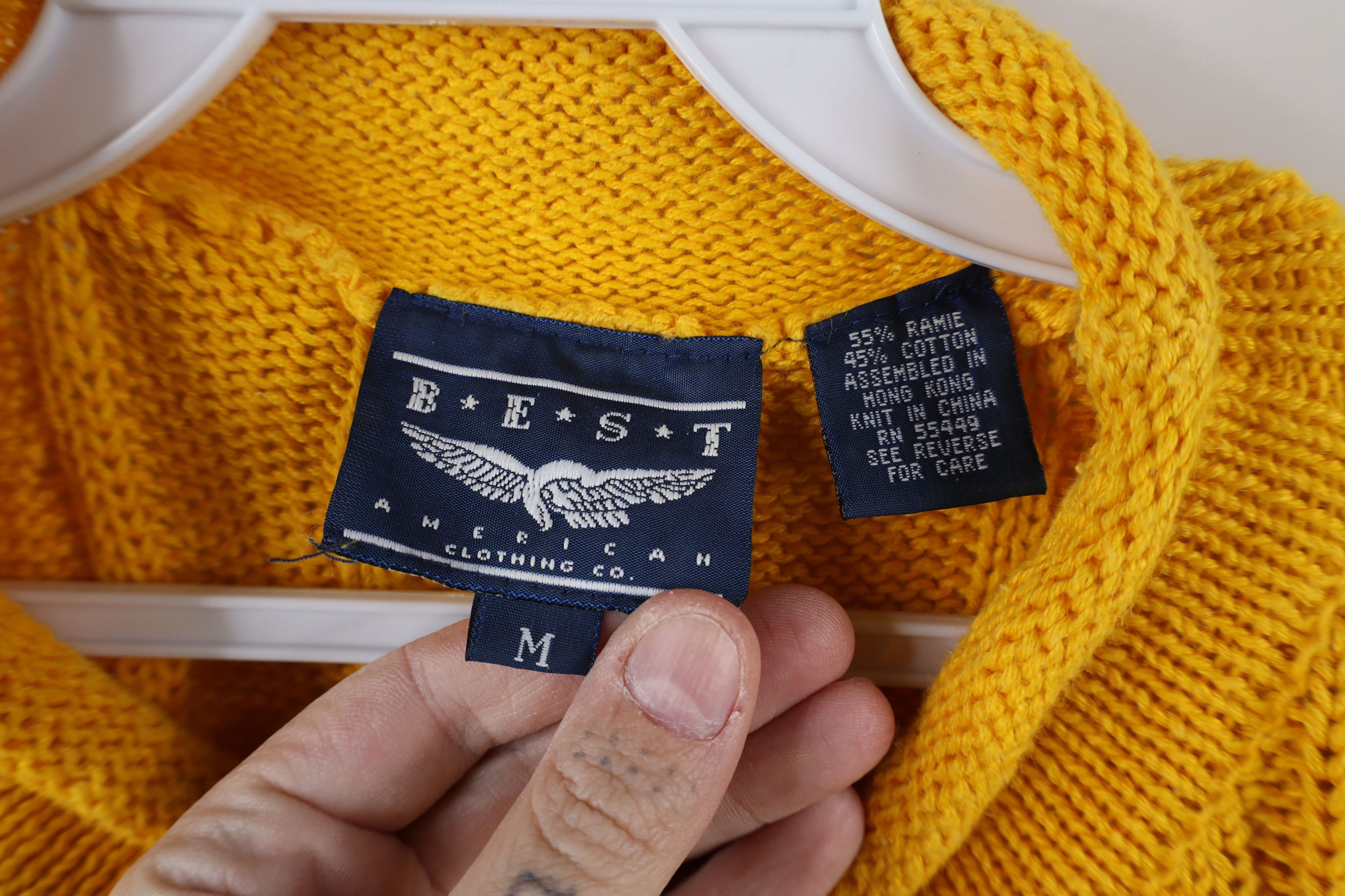 Vintage Vintage 90s Streetwear Chunky Cable Knit Sweater Yellow Size M / US 6-8 / IT 42-44 - 4 Thumbnail