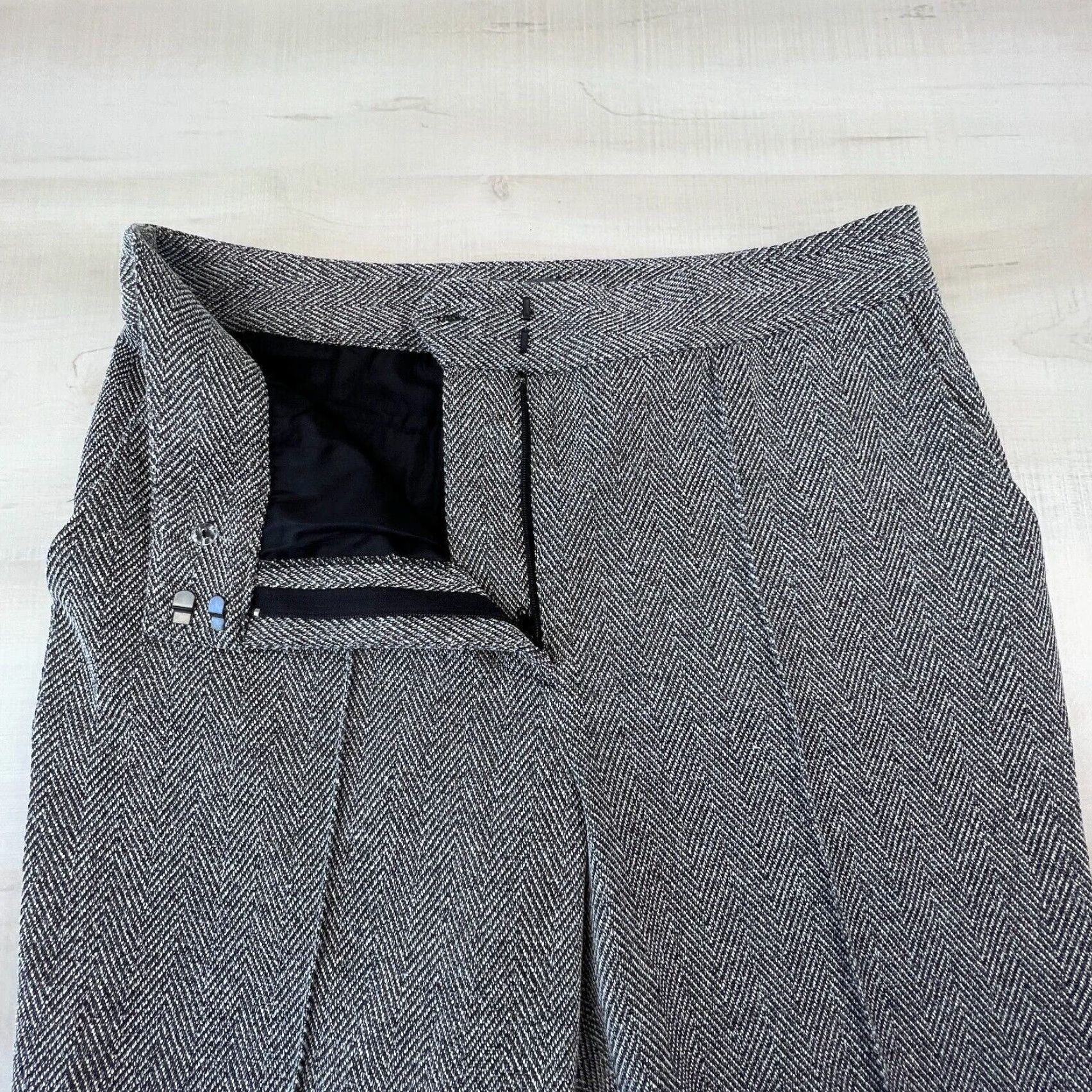 Vince Camuto Vince Camuto Womens Gray Herringbone Flat Front Tapered Leg Career Pants Size 12 Size 34" / US 12 / IT 48 - 3 Thumbnail