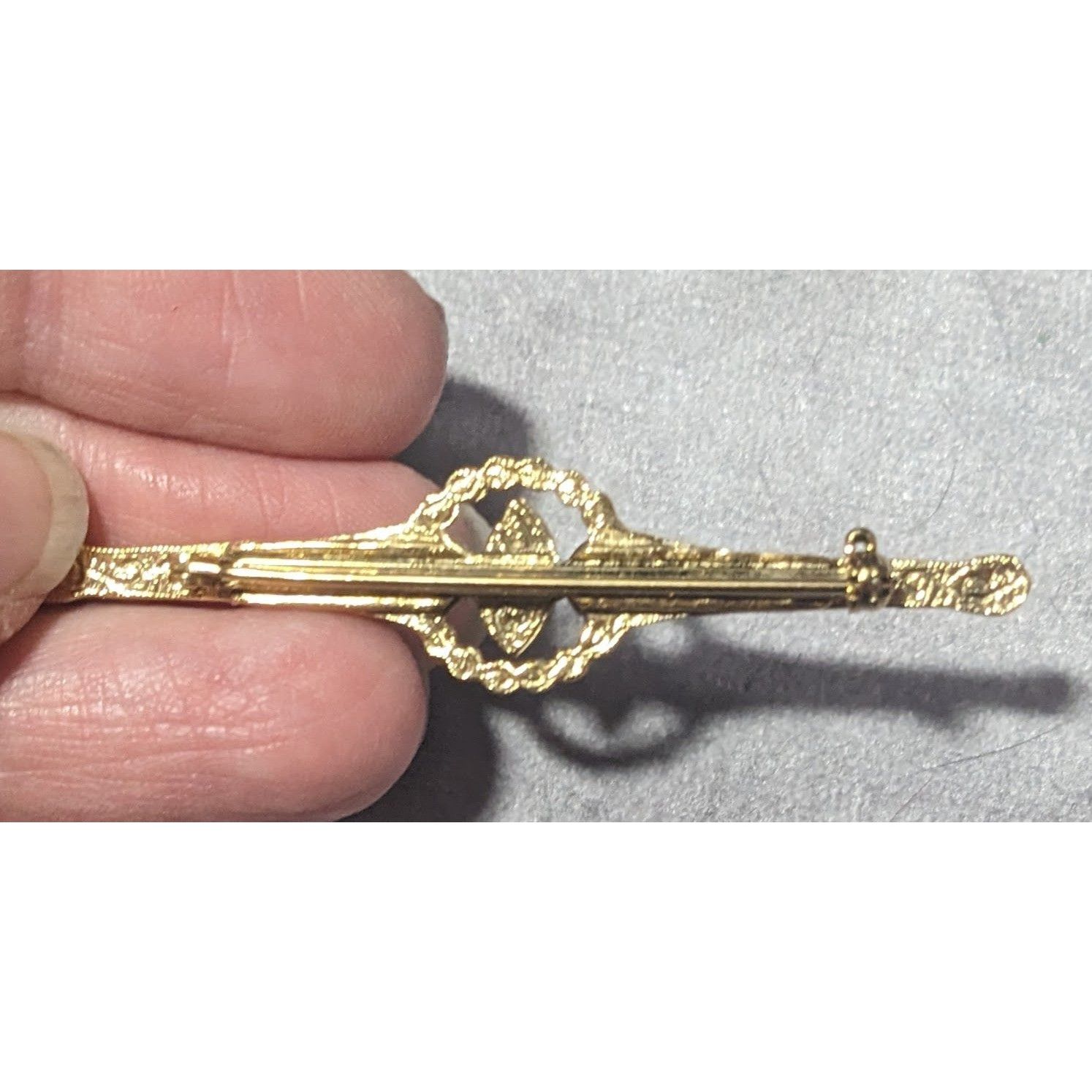 Other Vintage Art Deco Gold Tone Rhinestone Brooch Size ONE SIZE - 6 Thumbnail