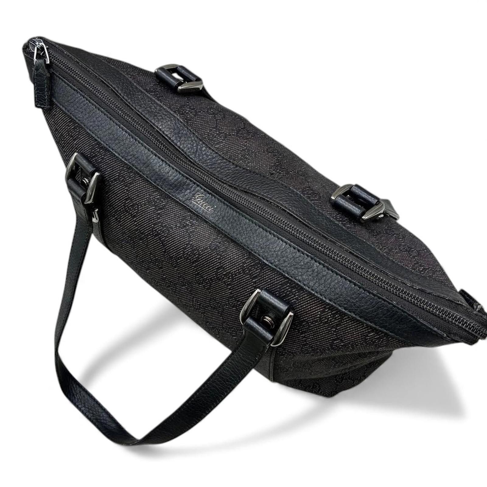 Gucci Gucci - Black Monogram Canvas Leather Trim Shoulder Bag Size ONE SIZE - 5 Thumbnail