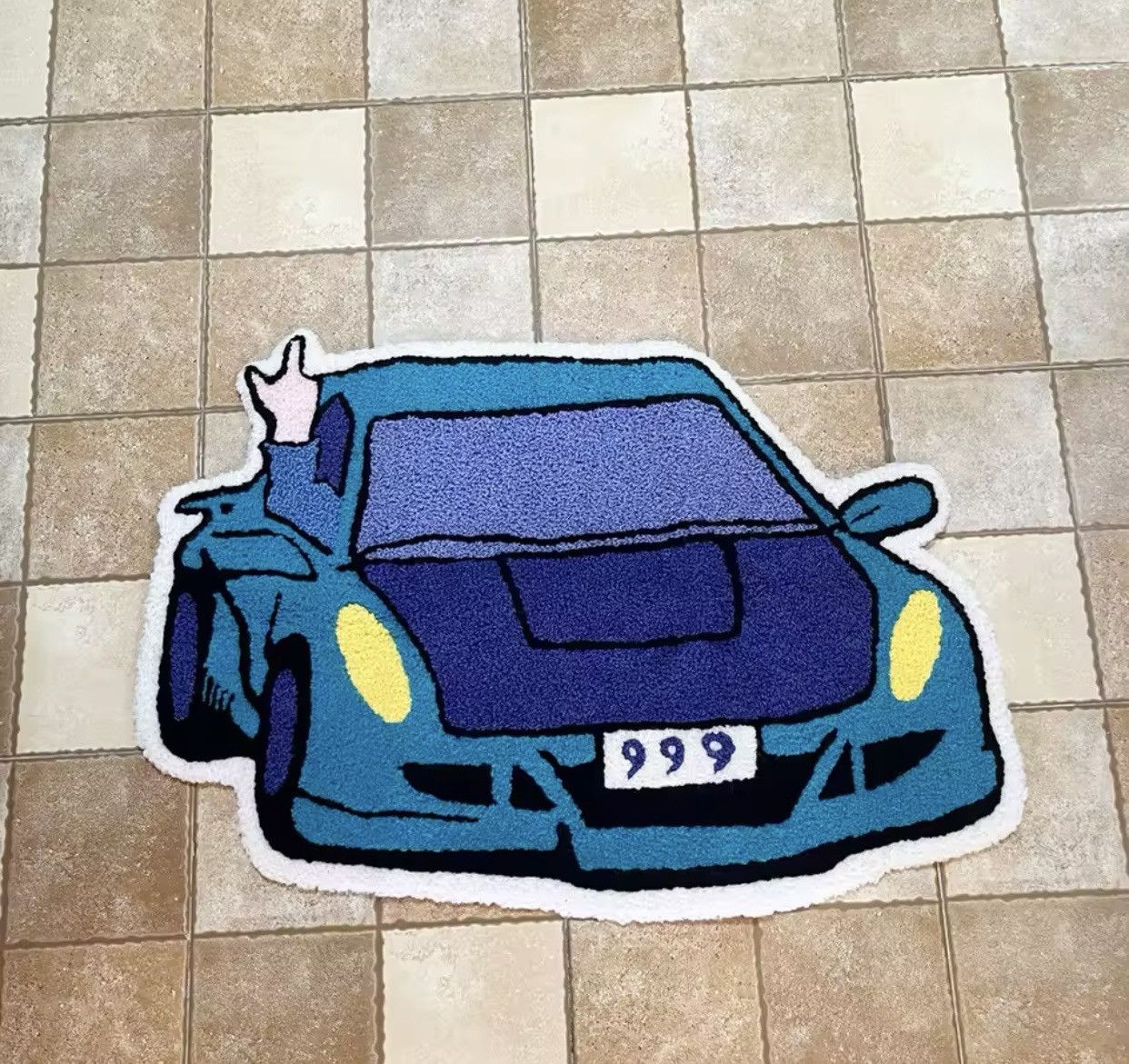 Japanese Brand Racing Car Shaped Tufting Rug Size ONE SIZE - 6 Thumbnail