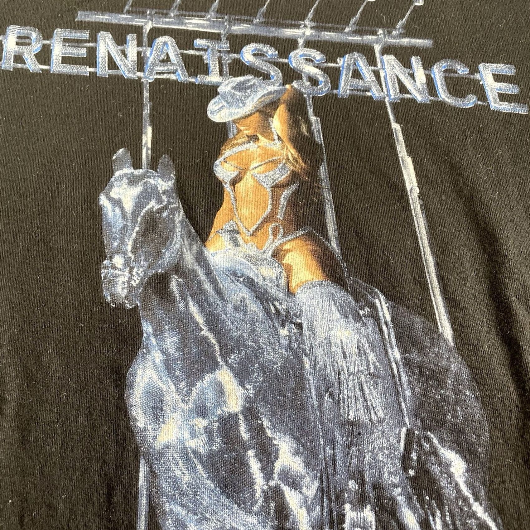 Vintage Beyonce Shirt World Tour Merchandise Cowboy Hat On a Horse Large Black Crew Neck Short Sleeve T-Shirt Mens Size US L / EU 52-54 / 3 - 3 Thumbnail