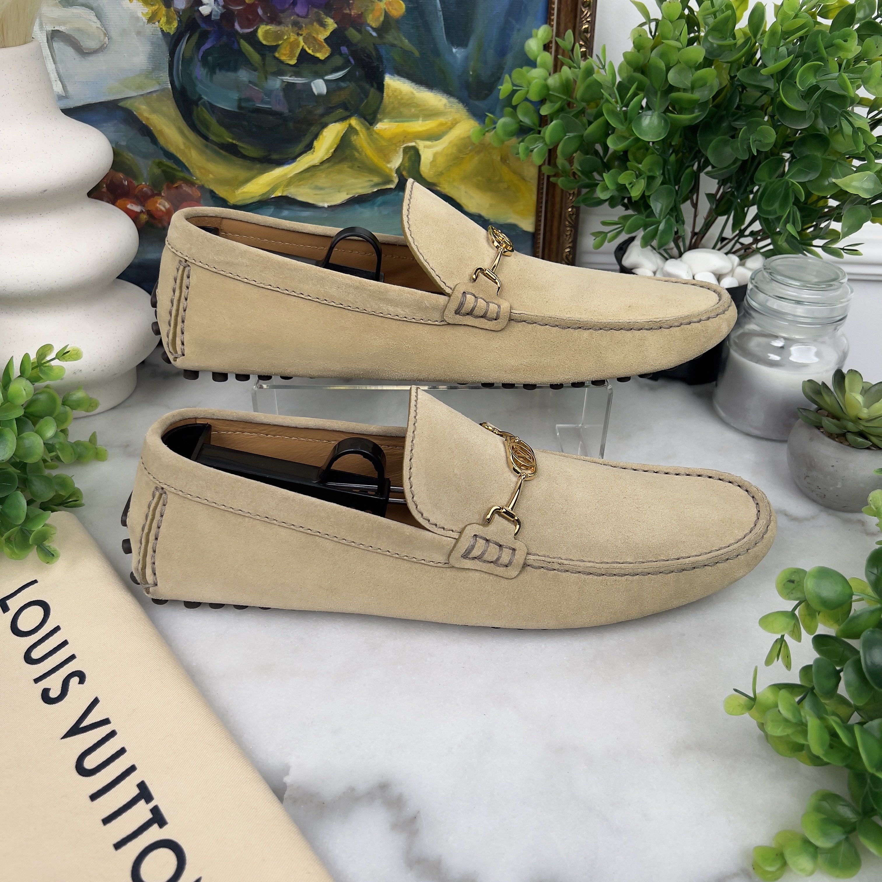Louis Vuitton LV Driver Moccasins Beige Suede Size US 9 / EU 42 - 6 Thumbnail