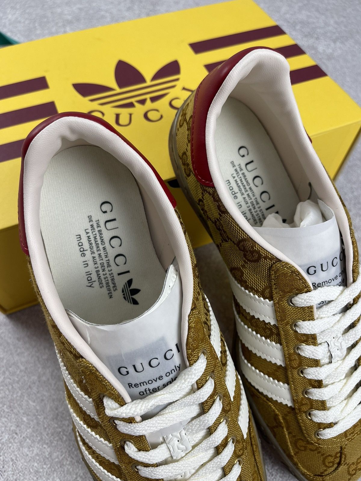 Gucci Adidas × Gucci Gazelle GG Monogram Sneakers Size 41 1/3 Size US 9 / IT 39 - 5 Thumbnail