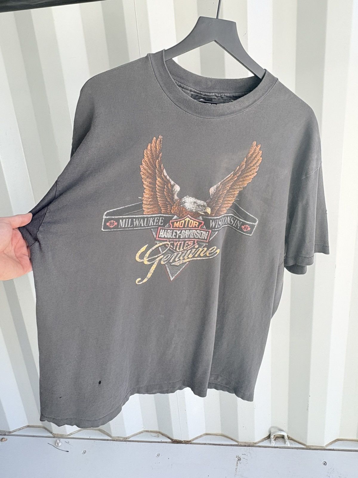 Harley Davidson Sun Faded Short Sleeve Shirt Thrashed Size US XL / EU 56 / 4 - 4 Thumbnail